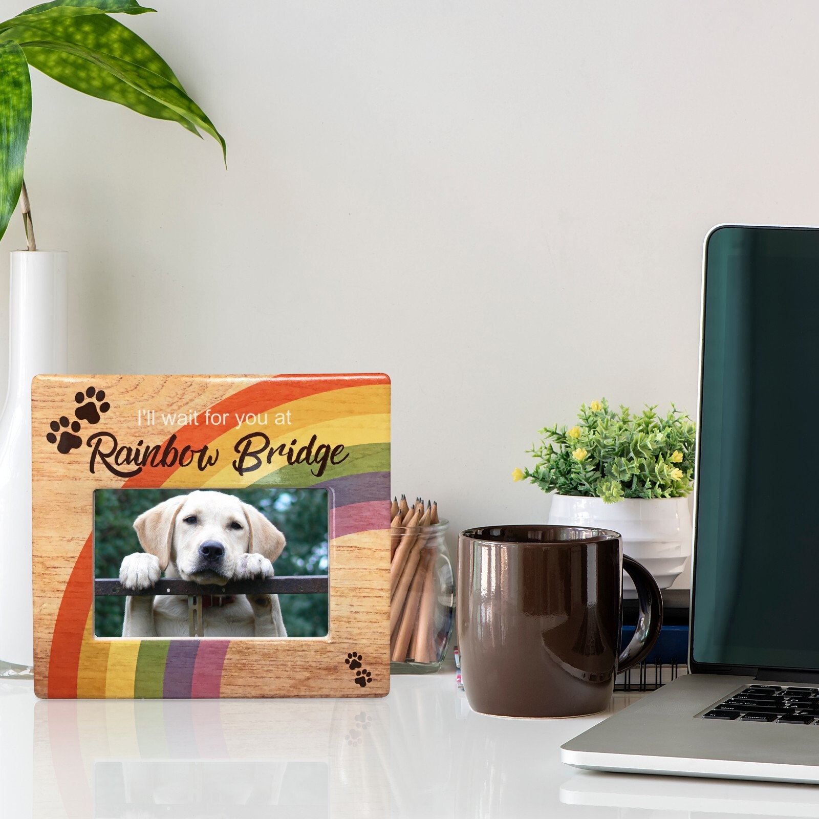 Pet Memorial Rainbow Bridge Frame I’ll Wait for You at Rainbow Bridge #2296