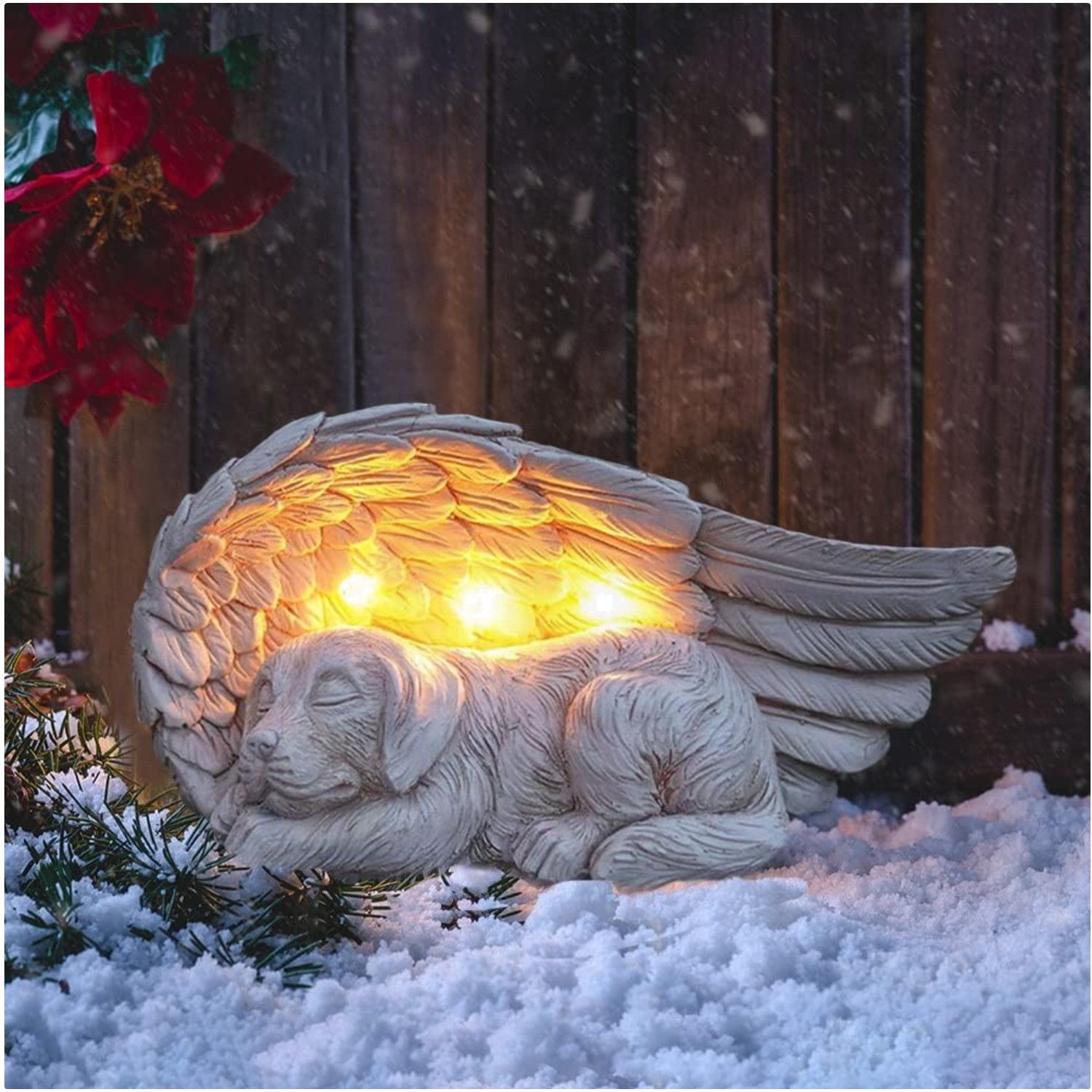 Guardian Angel Dog Memorial Solar Light