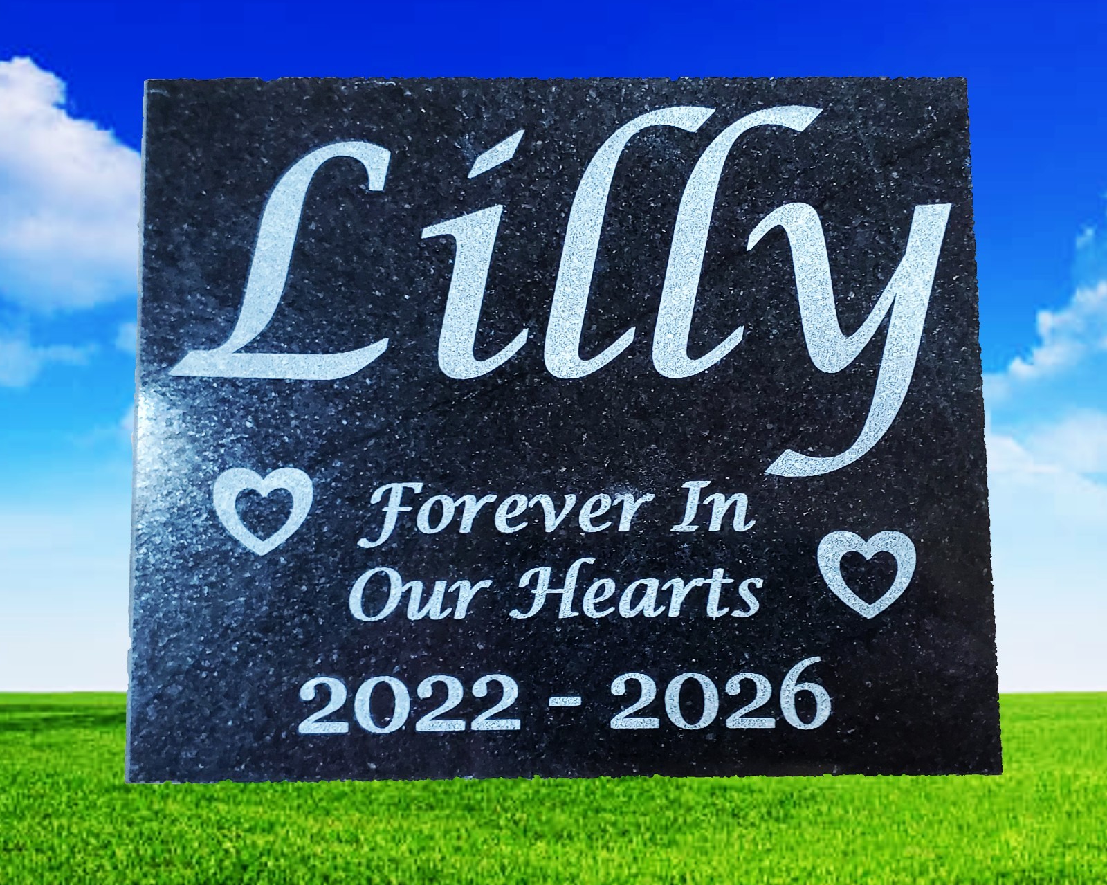 Pet Memorial Burial Stone – Grave Marker Headstone – Granite Garden Plaque A5