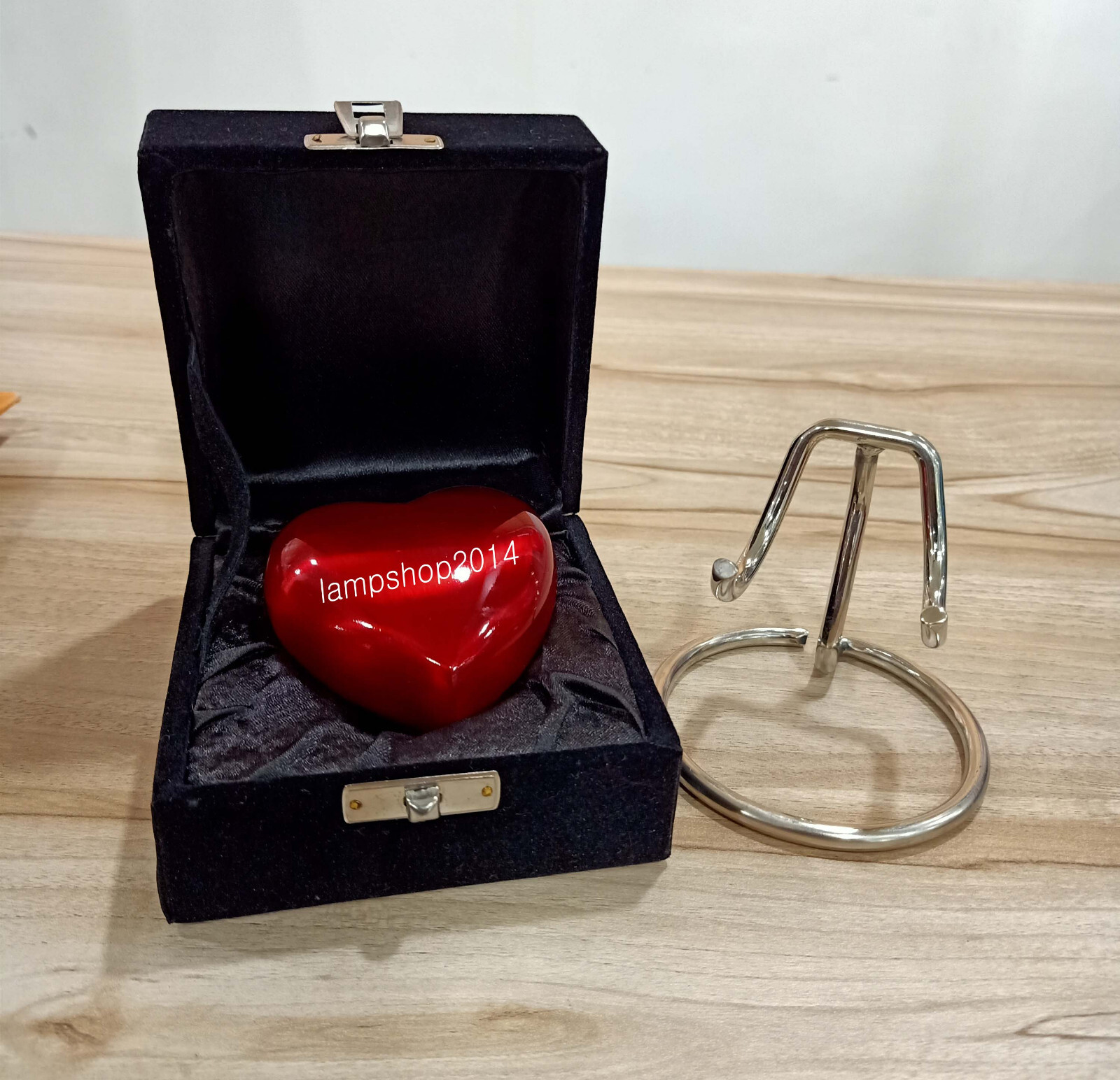 Cremation Urn for Ashes Keepsake Red Heart Urn with Box and Stand Mini Pet urn