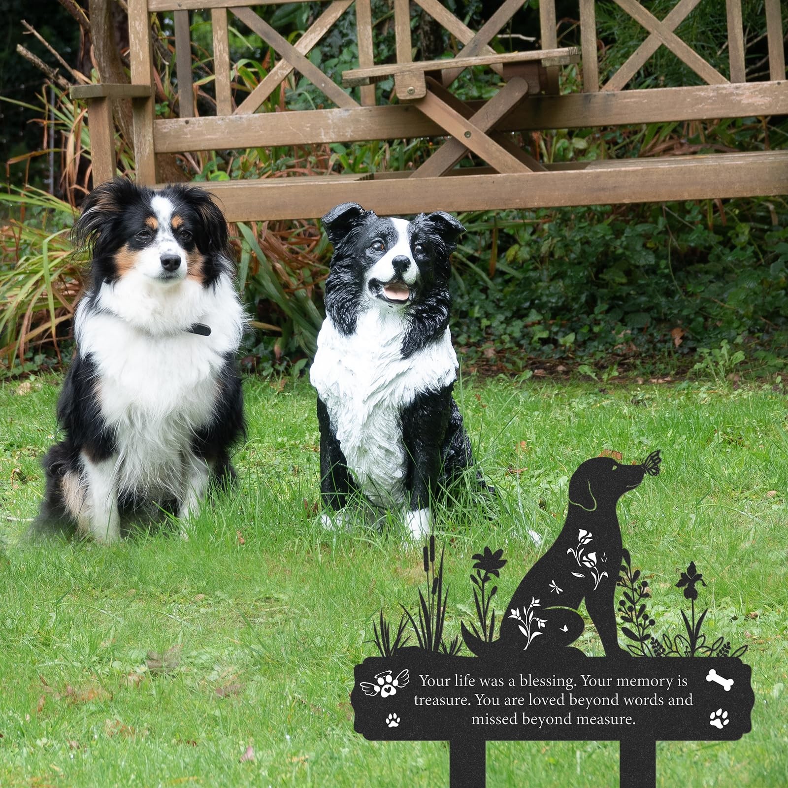 Grave Markers for Cemetery for Dog, Metal Grave Markers Yard Memorial Pet Dog…
