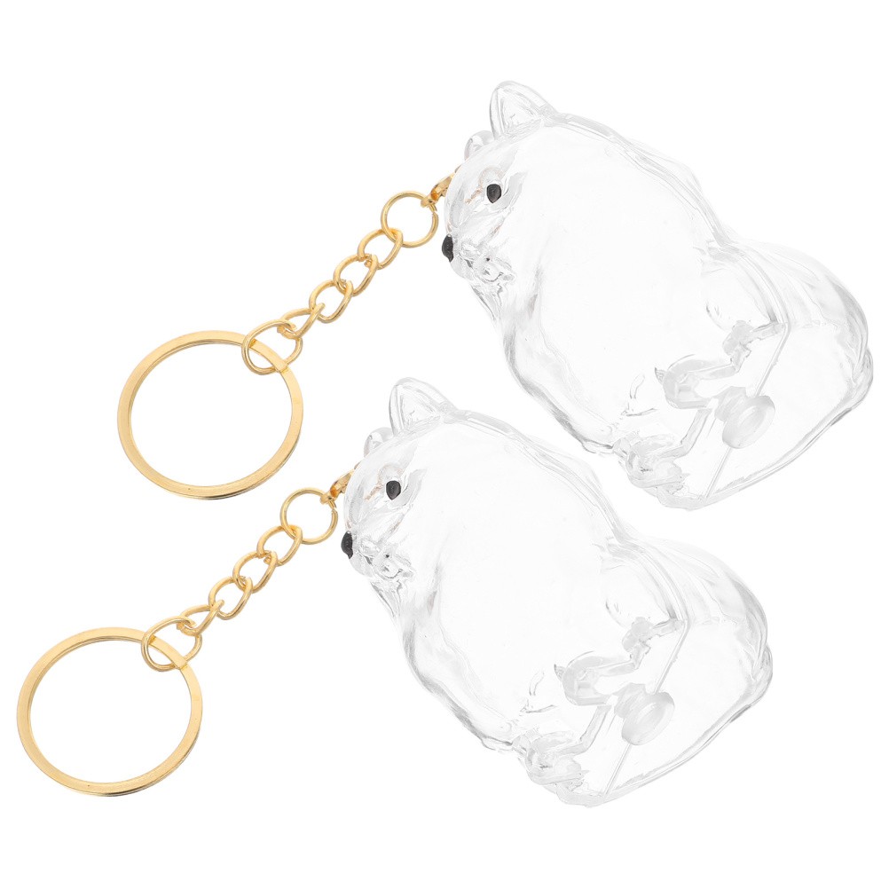 2 Pcs Dog Hair Collector Keychain Clear Fur Keepsake Memorial Pet Keyring