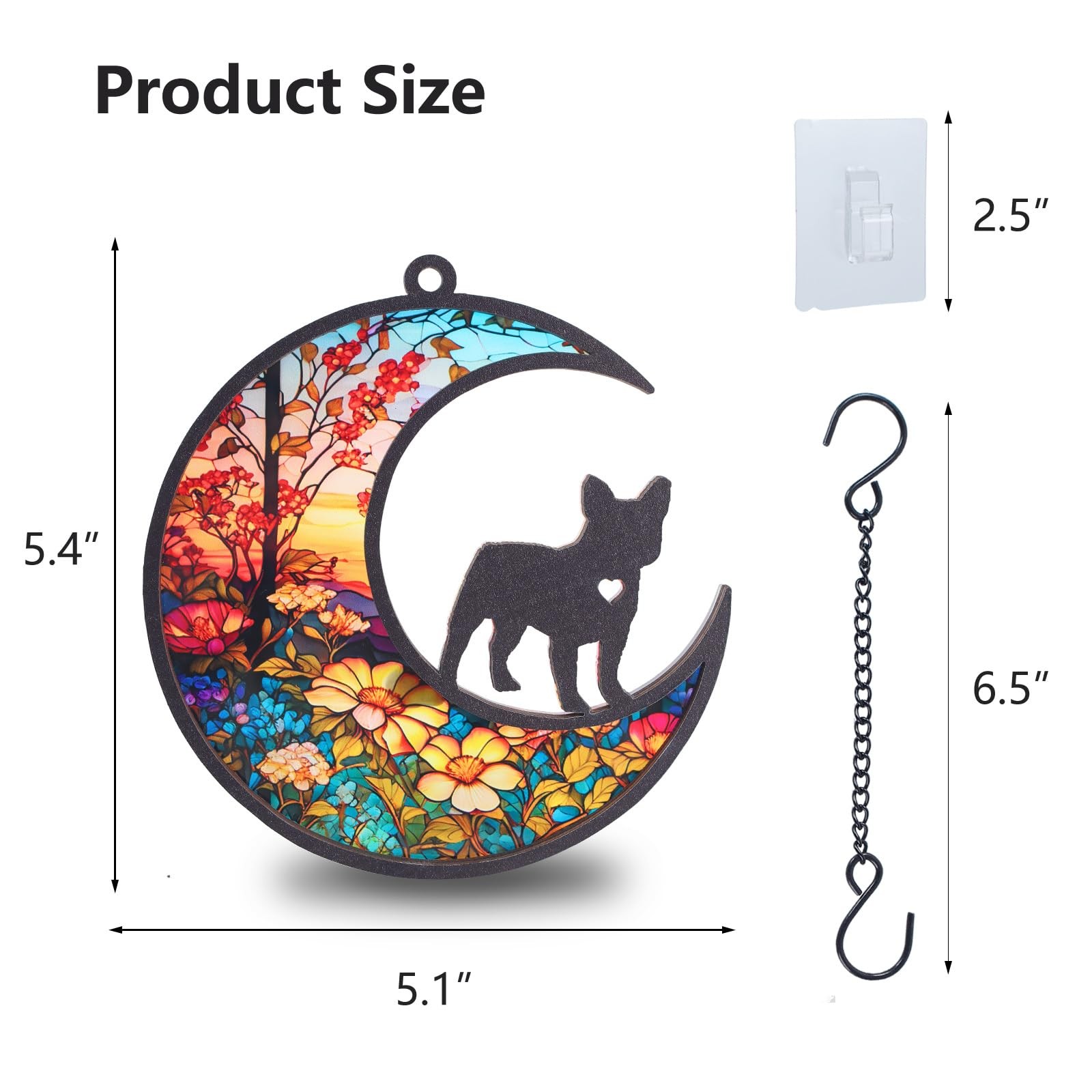 DIY French Bulldog Memorial Suncatcher with Sympathy Card, Dog Gifts for Loss