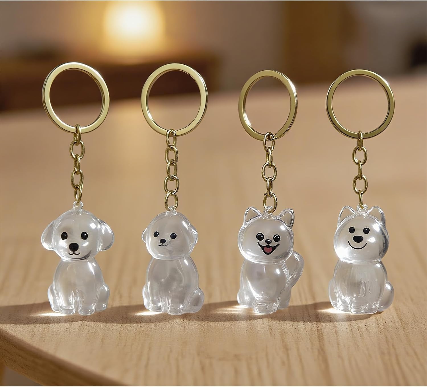 4 Pack Dog Hair Keychain | Set for Pet – Keepsake Bottle to Preserve Fur | Memor