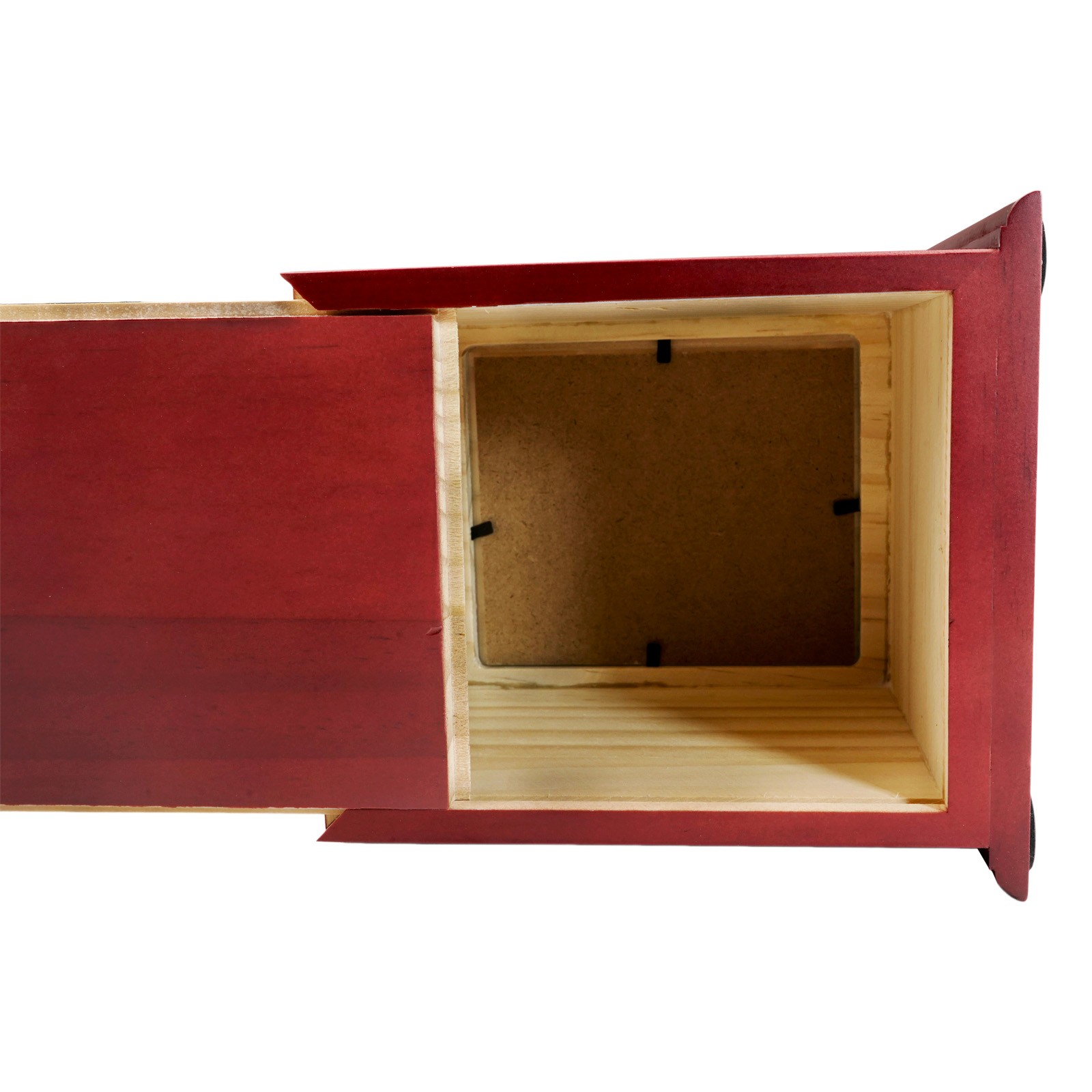 Wine Red Wooden Memorial Urn Dogs & Cats with Storage Bag and Photo Frame