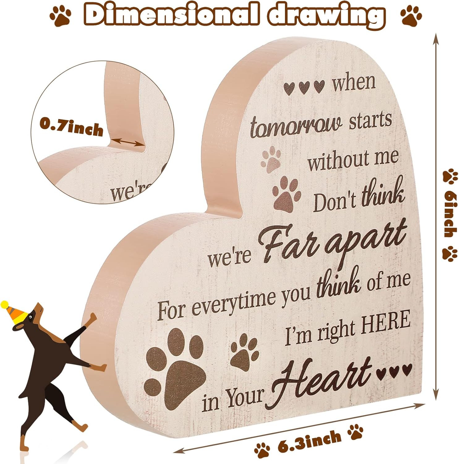 Dog Memorial Gifts for Loss of Dog Cat Sympathy Gift, in Memory of Dogs Cats Gif