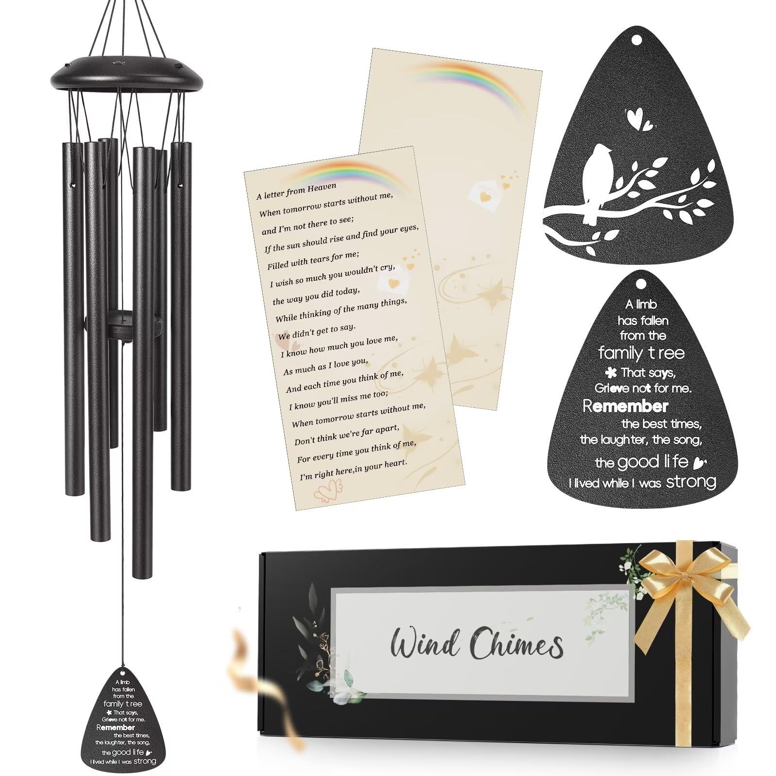 Memorial Gifts for Loss of Loved one, 25”Memorial Wind Chimes of Sympathy Gi…