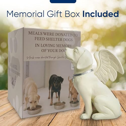 Dog Memorial Gifts – Dog Angel Statue Garden Solar Light – Pet Memorial