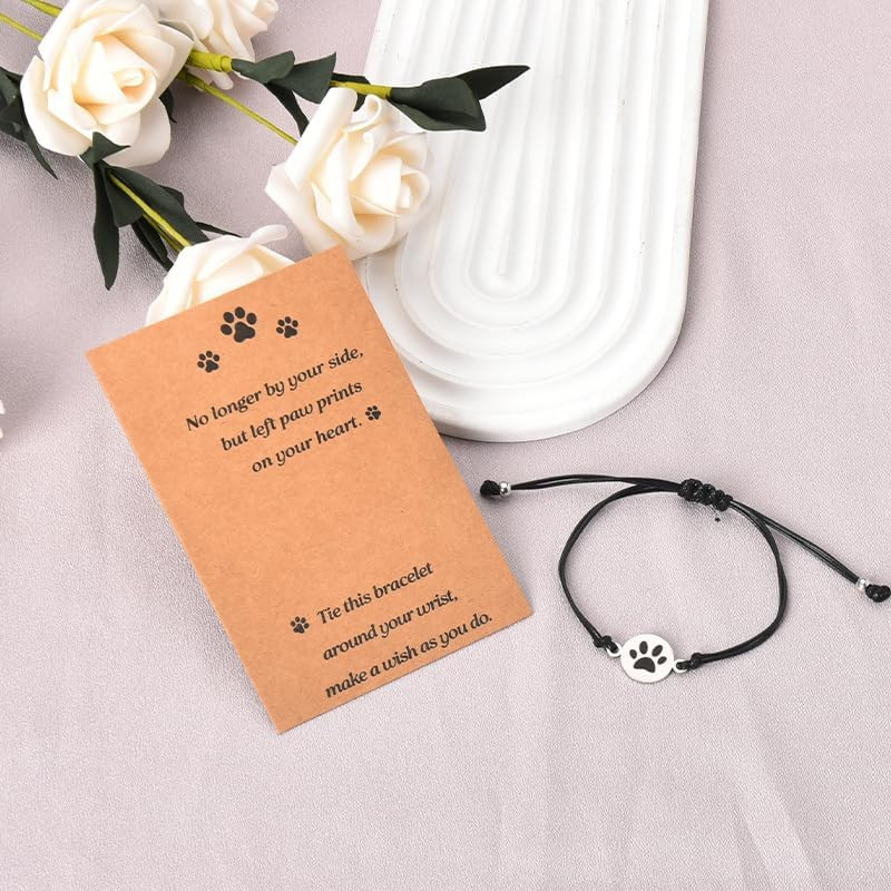 Dog Memorial Gifts for Loss of Dog Pet Paw Bracelet for Women Men Friendship Pre
