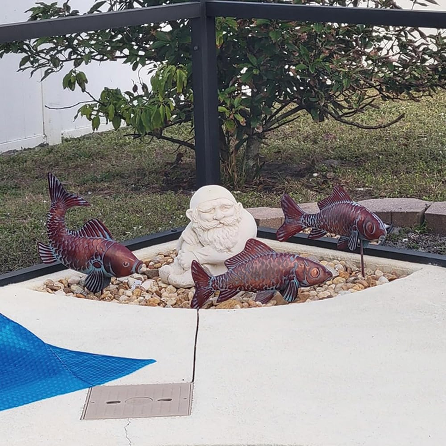 Outdoor Garden Statues Koi Fish Decor for Outside,Large Antique Copper Garden…