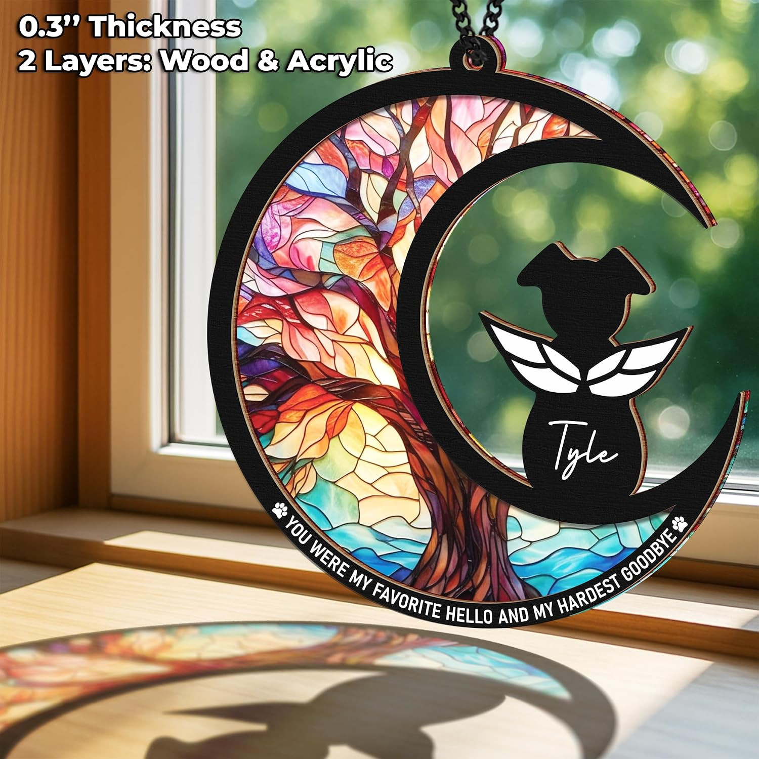 6″ DIY Dog Memorial Suncatcher – 4-In-1 Pet Memorial Gifts for Dogs, Loss of Dog