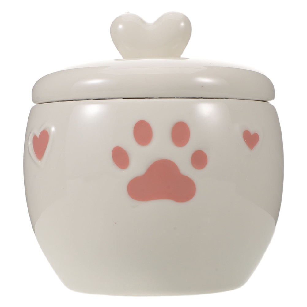 Cat Urns for Ashes – 600ML/20oz Ceramic Urn for Cats and Dogs with Pink Heart &