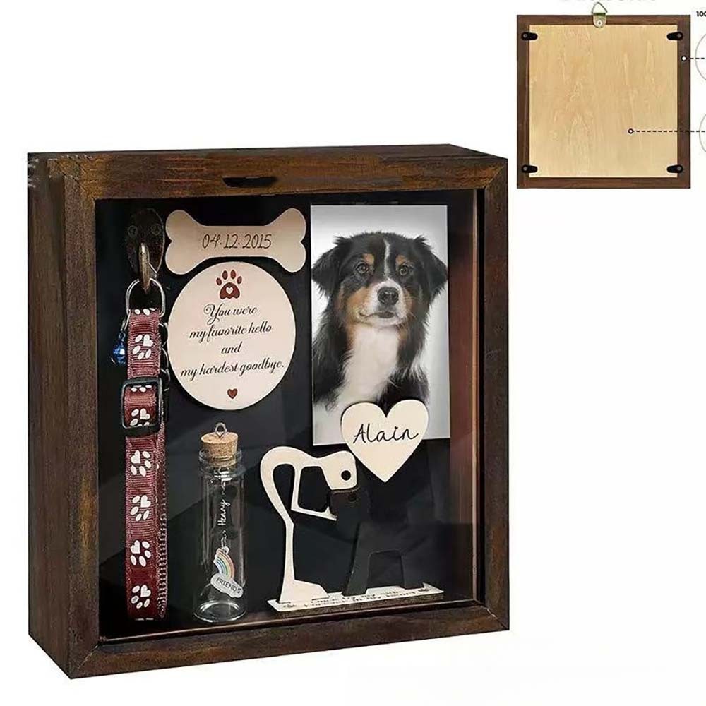 Natural Solid Handcrafted Elegant Classic Wooden Pet Growth Memorial Photo Frame