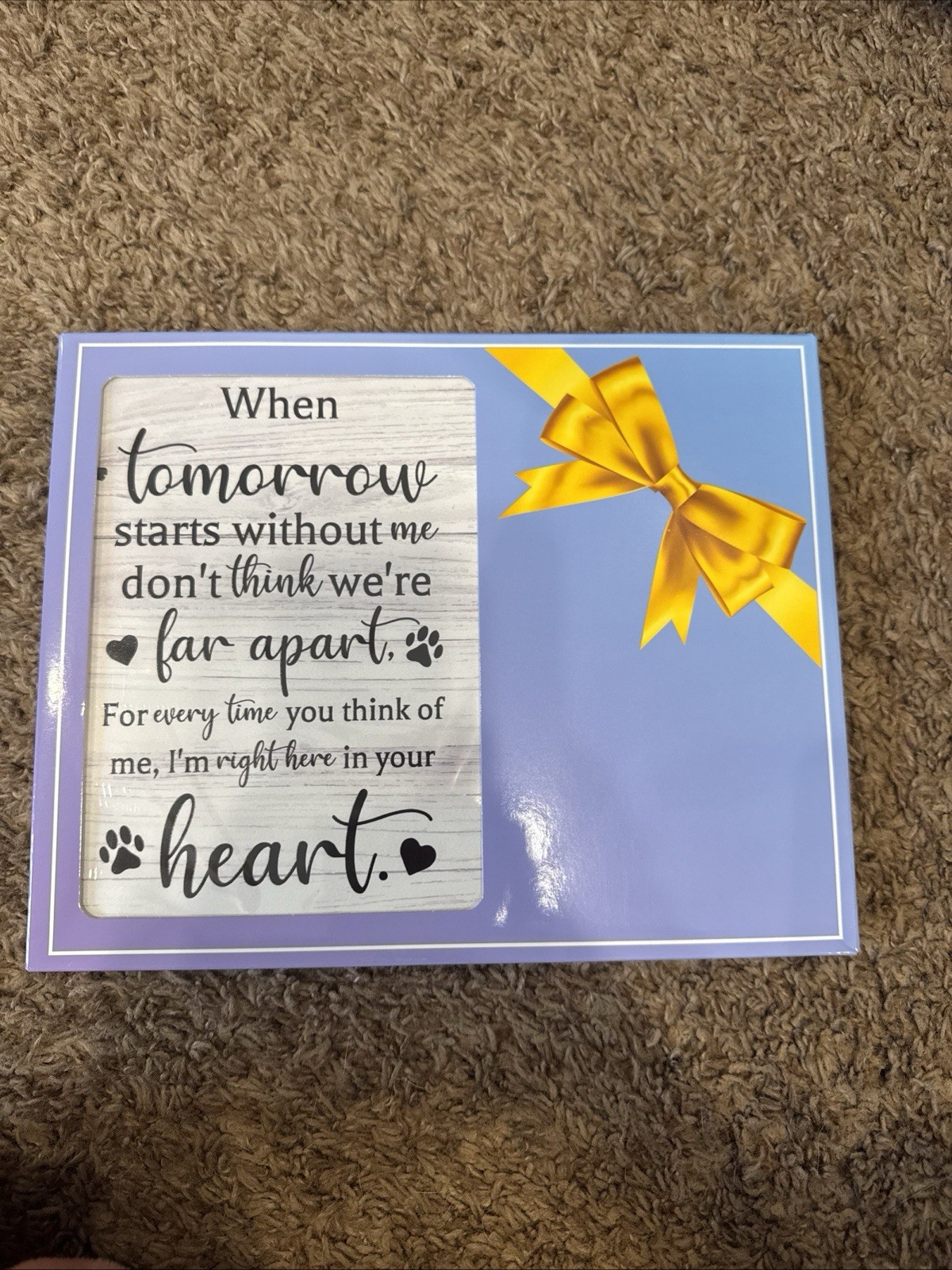 Pet Memorial Wooden Picture Frame With “When Tomorrow Starts Without Me” Poem