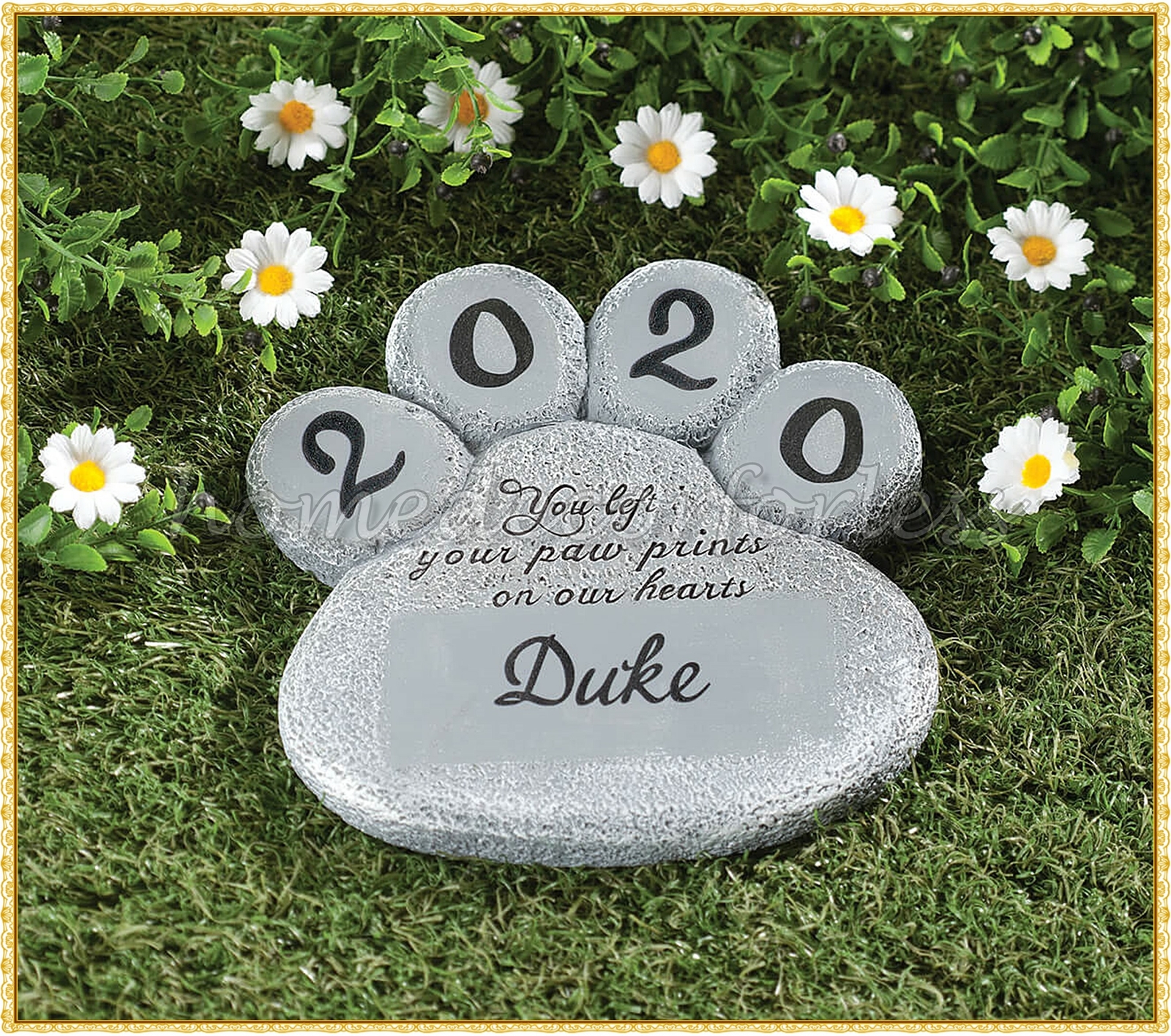 PERSONALIZED Paw Print Dog Cat Pet Memorial Grave Marker Garden Stepping Stone