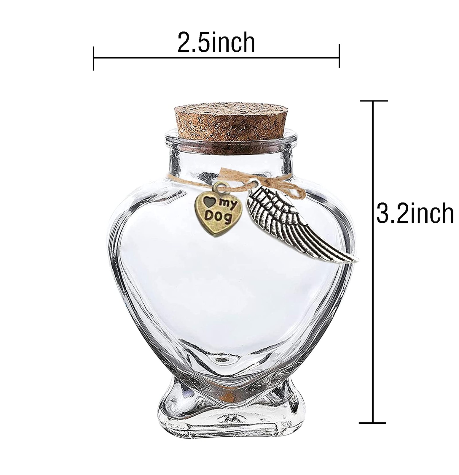 memorial bottle for pet hair，Pet fur 5 Ounces, Clear