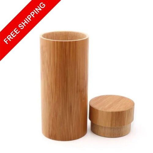 Pet Urn Small Bamboo Tube Biodegradable Wooden Box for Human Pet Ashes