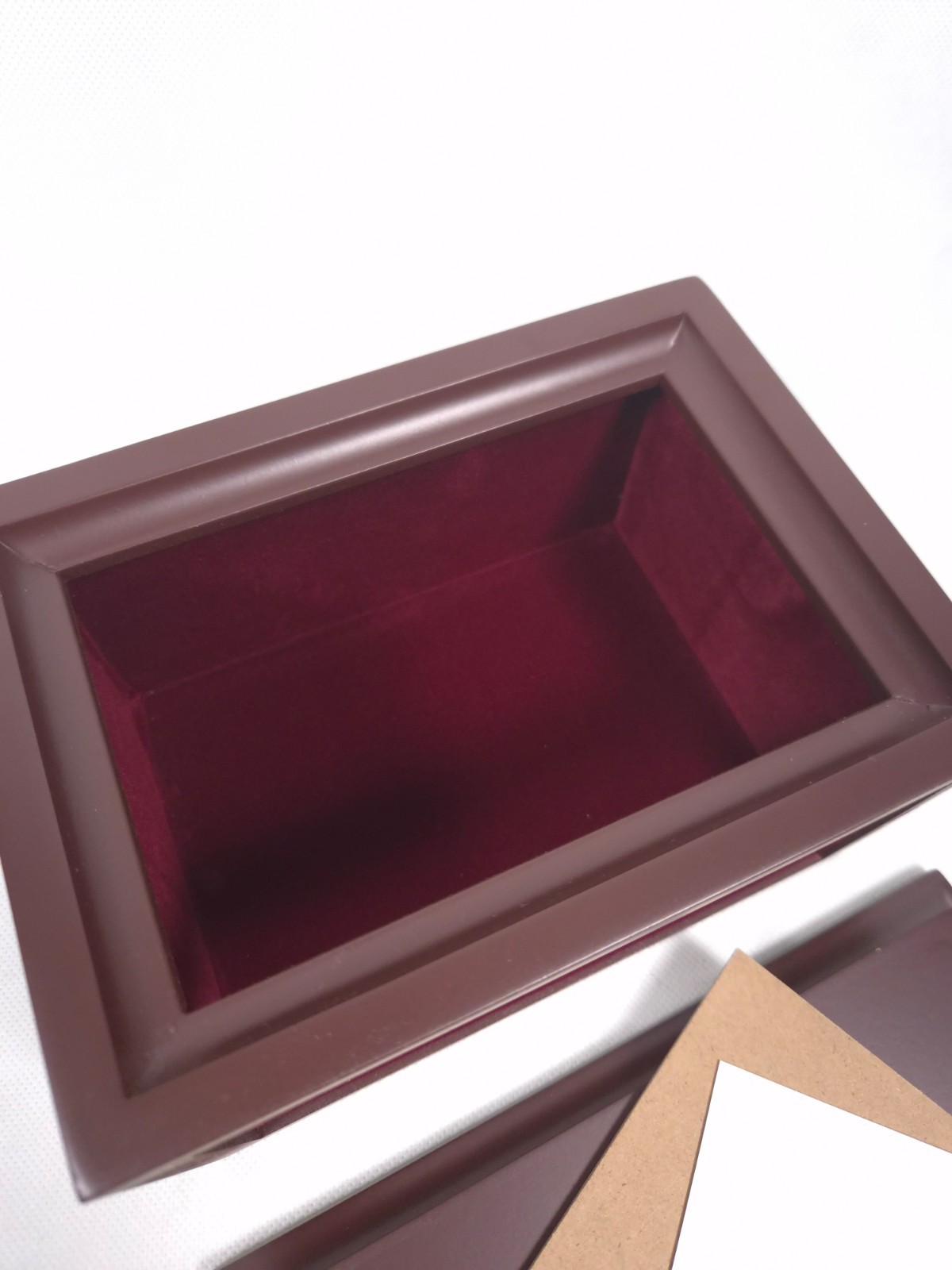 Pet Cremation URN Solid Wood Custom Photo Frame Velvet Lined for Pet up to 70Lbs