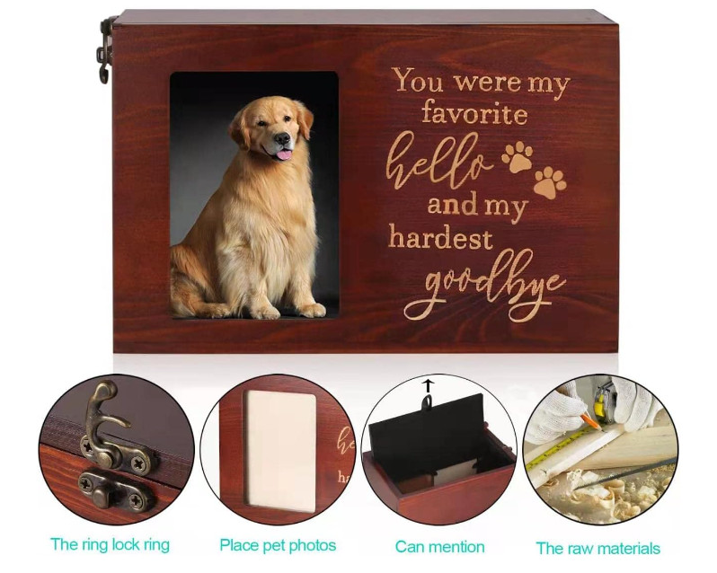 Pet Memorial Urns for Dog or Cat Ashes Large Wooden Funeral Cremation Urns with.