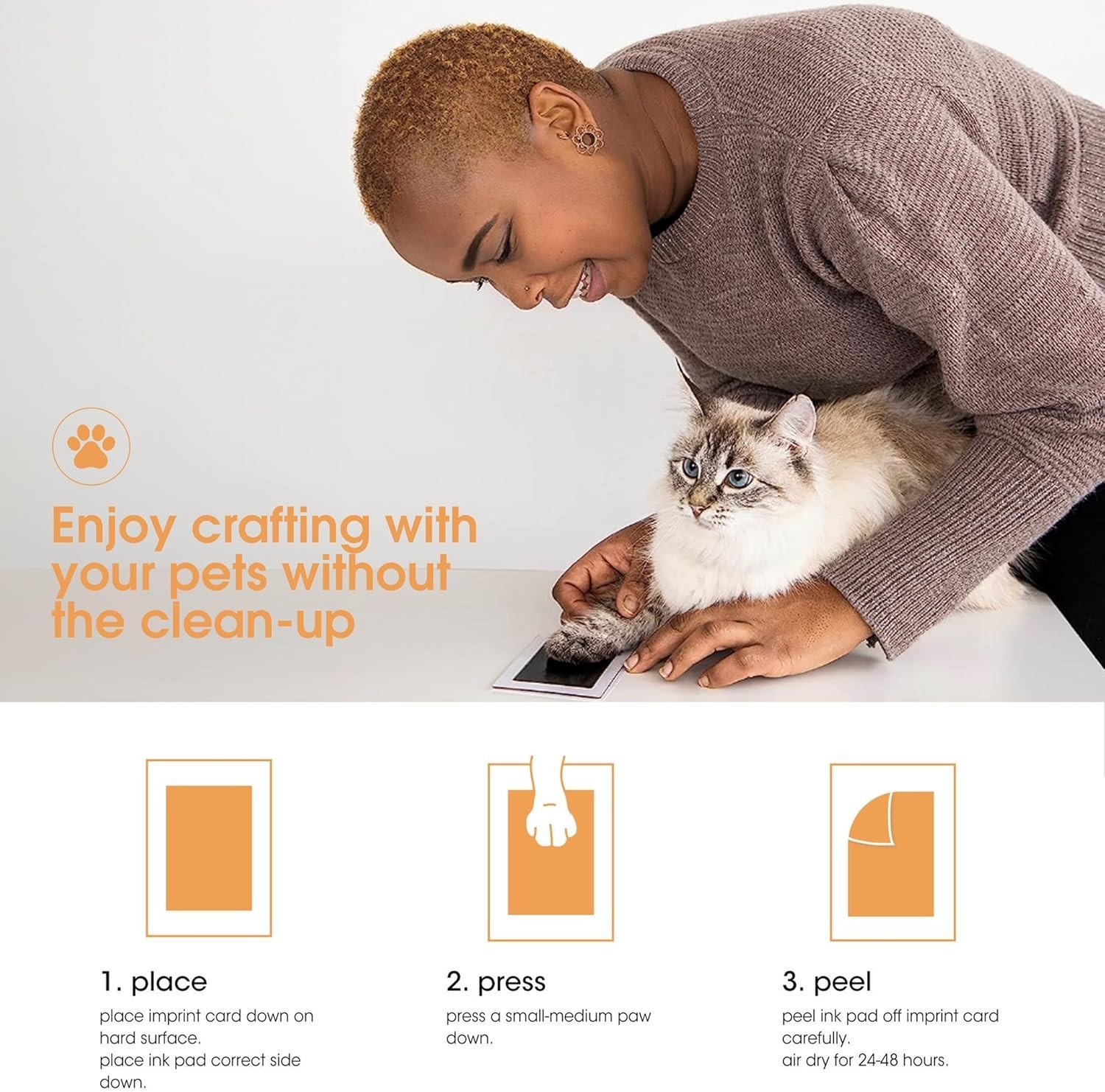Clean Touch Paw and Nose Print Kit – Perfect for Small/Medium Pets’ Keepsakes
