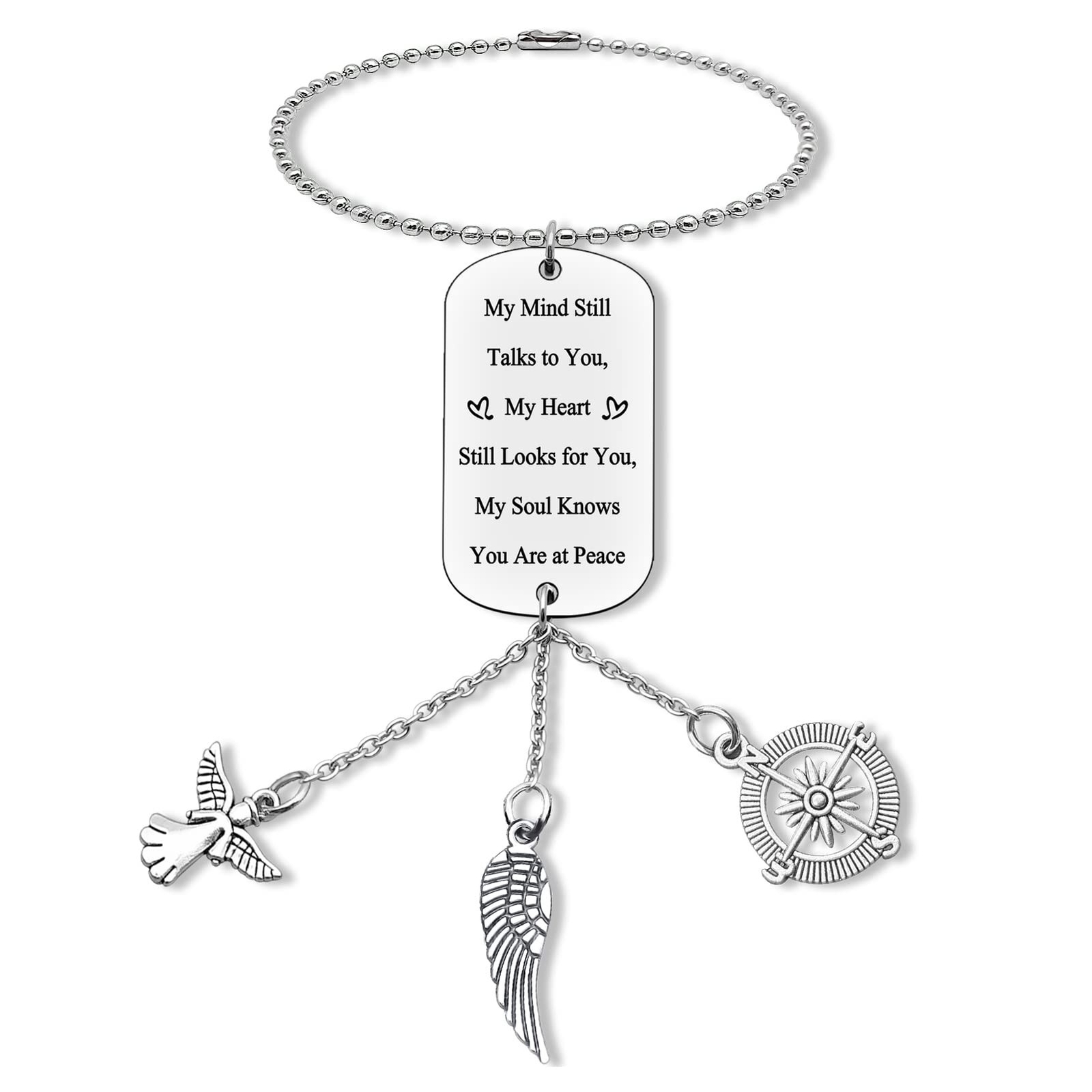 Memorial Rearview Mirror Hanging Ornament Sympathy Gift for Loss of Mother Fa…