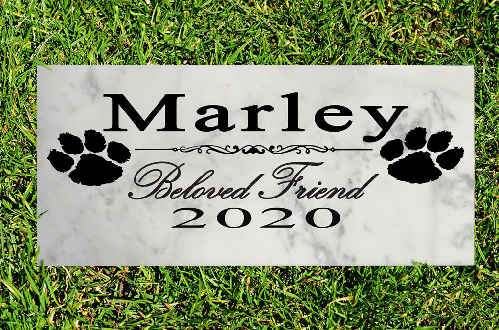 Customized Marble Dog Memorial Stone Personalized Beloved Friend Pet Marker
