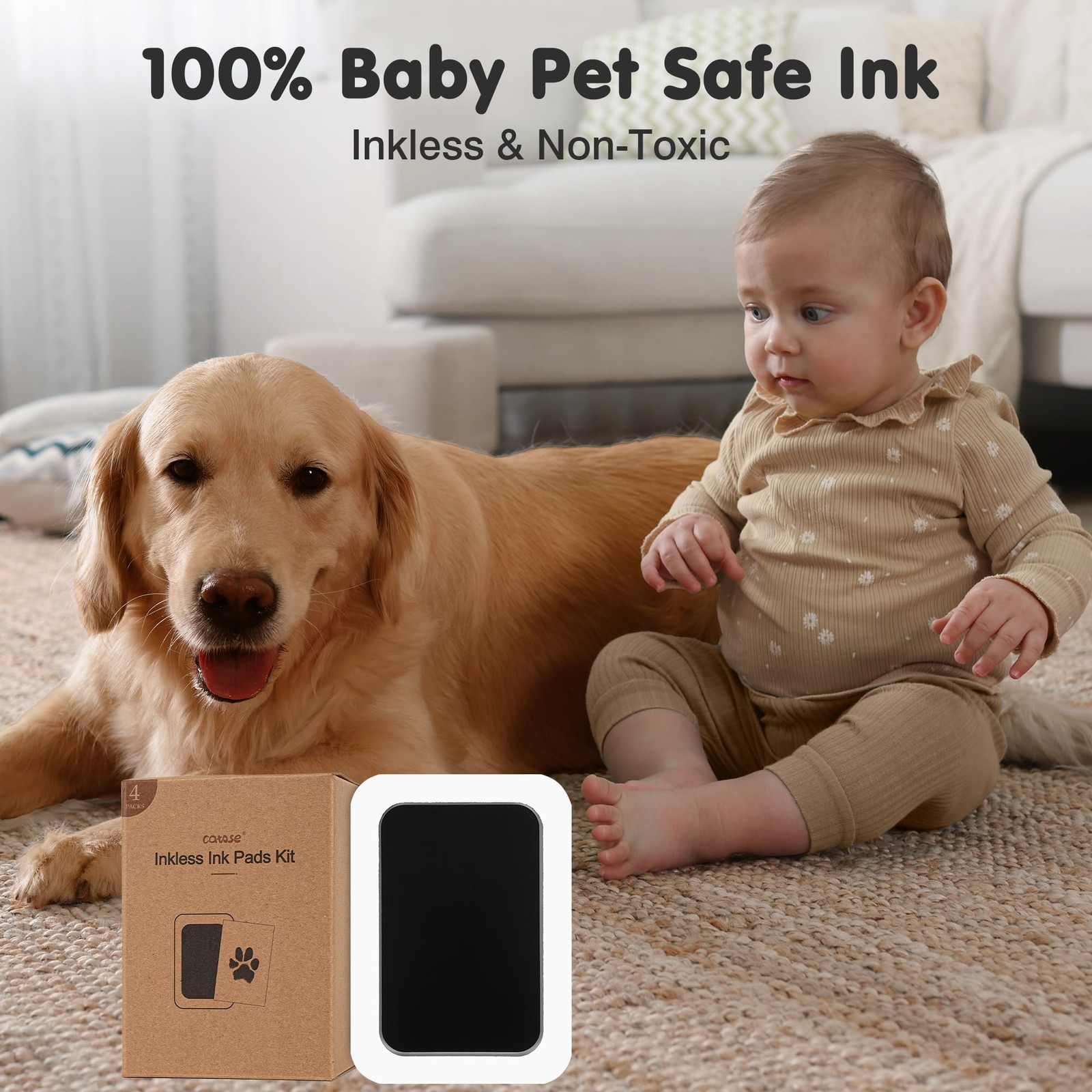 Inkless Paw Print Kit for Dogs,Cats & Babies – Clean Touch Dog Nose & Baby Ha…