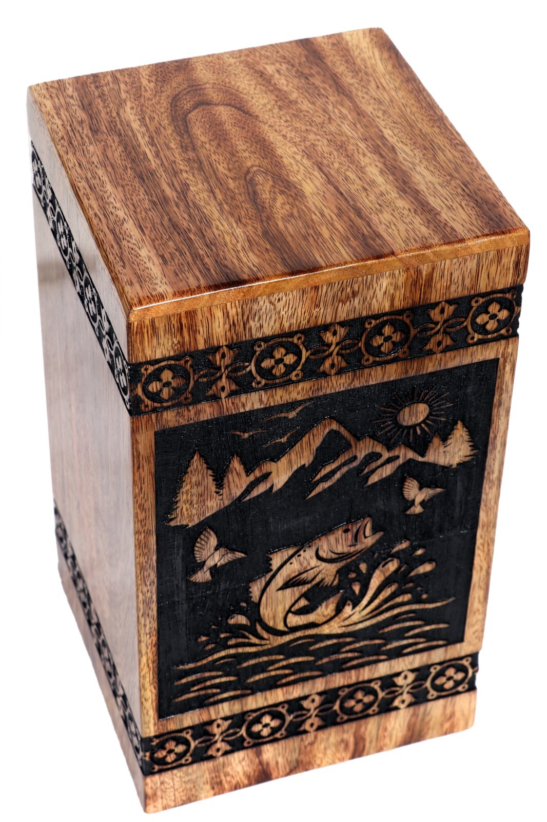 Human Ashes Adult Male Female, Wooden Urns Box Mango Wood Urns