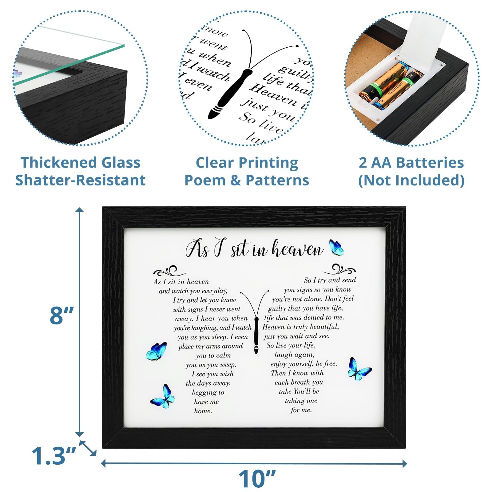 Memorial Gifts LED Shadow Box – Sympathy Gift in Memory of Loved One Gifts, R…