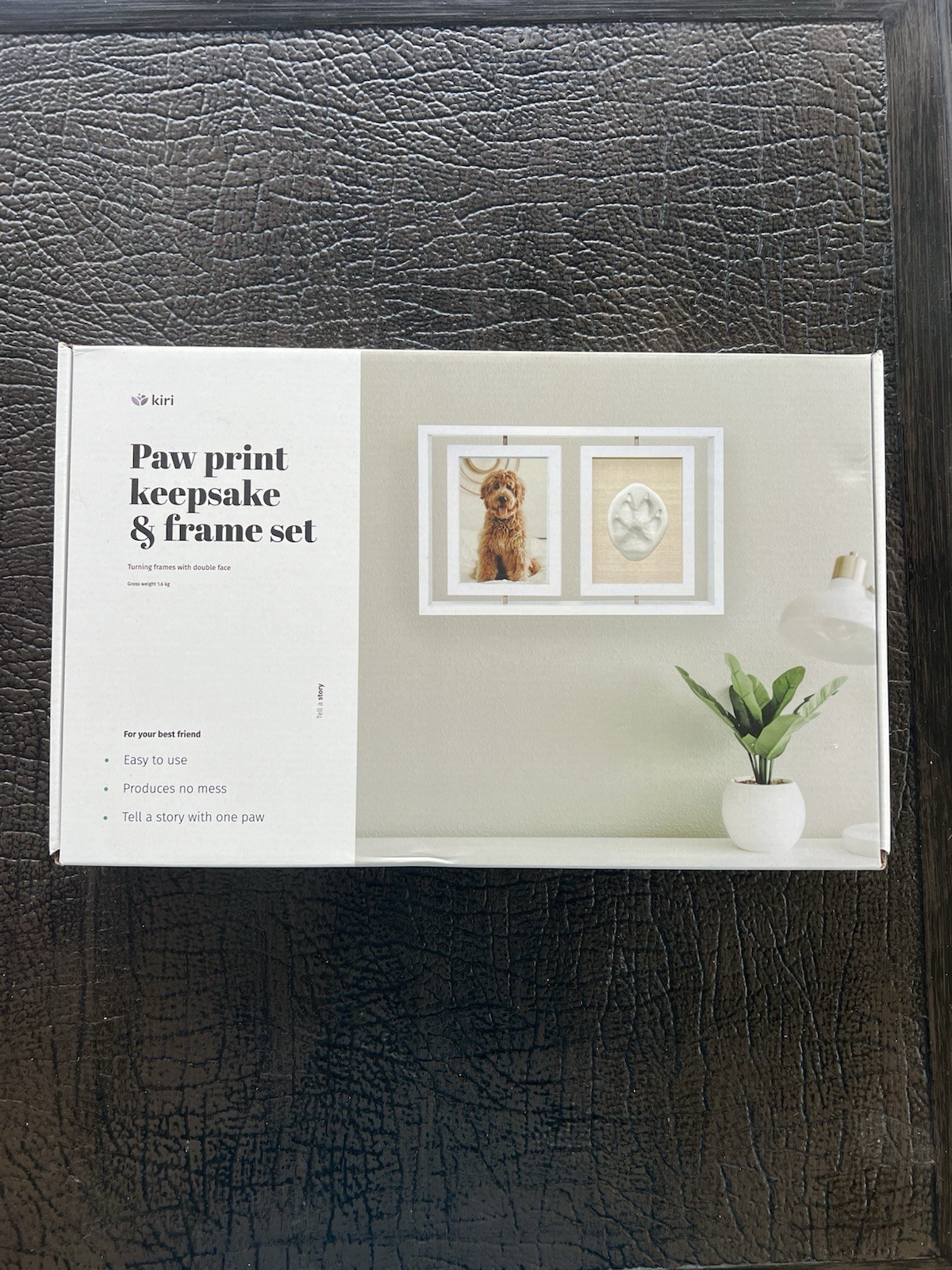 Pet Paw Print Keepsake Frame Kit 5×7 Photo Clay Impression Dog Cat Memorial NEW