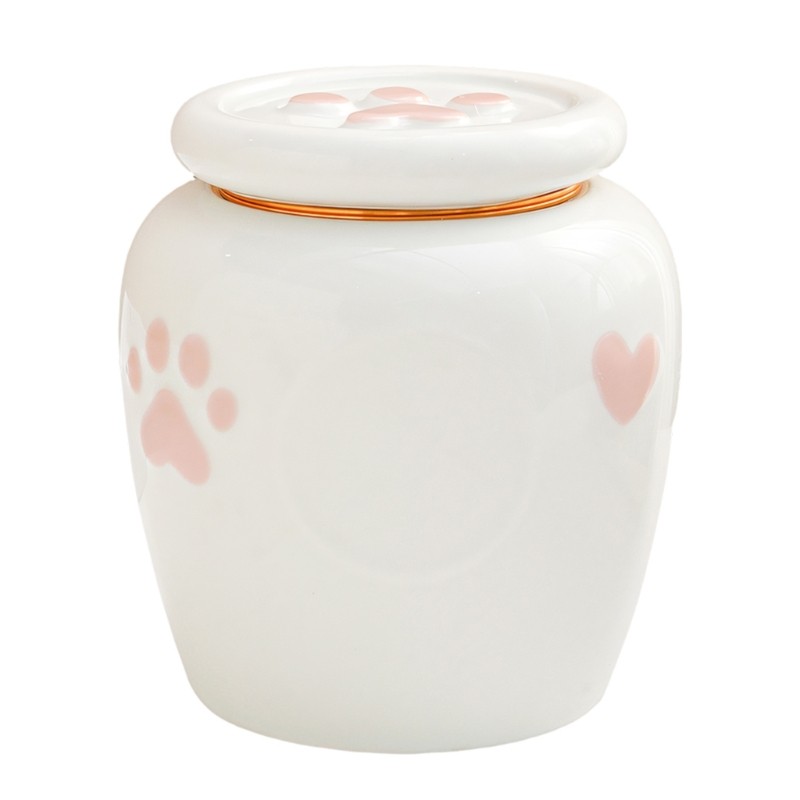 Small Ceramics Pet Ashes Sealing Box Engraves Memorial Keepsakes Cats or Dogs