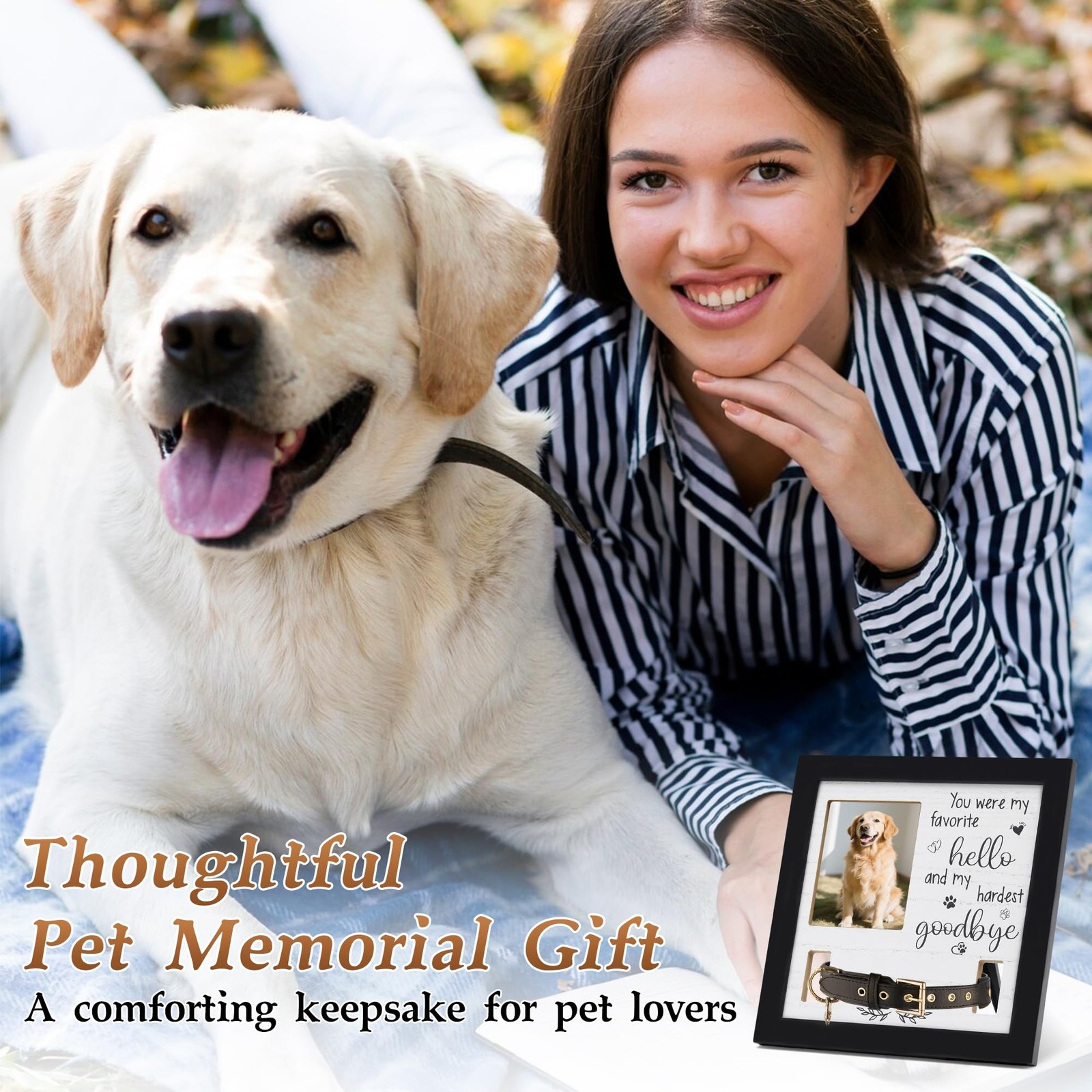Dog Collar Memorial Frame, Pet Memorial Frame with Collar Holder, Loss of Dog…