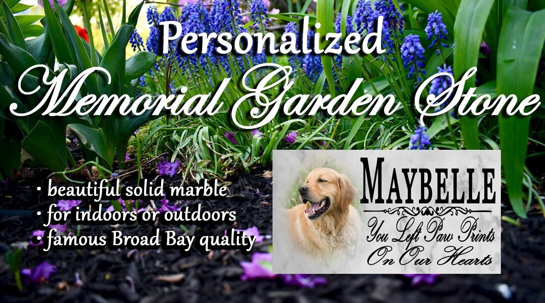 Pet Memorial Stone With Picture Personalized Photo Custom Name for Dog or Cat