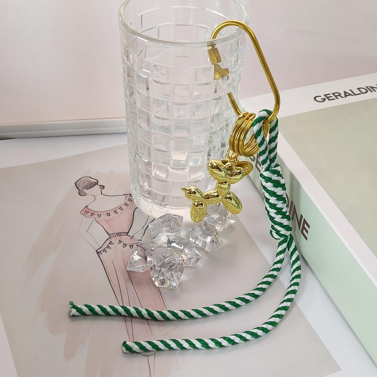 Gold Brass Key Rings, Balloon Dog Keychain for Women, Cute Key Chain, Bag Cha…