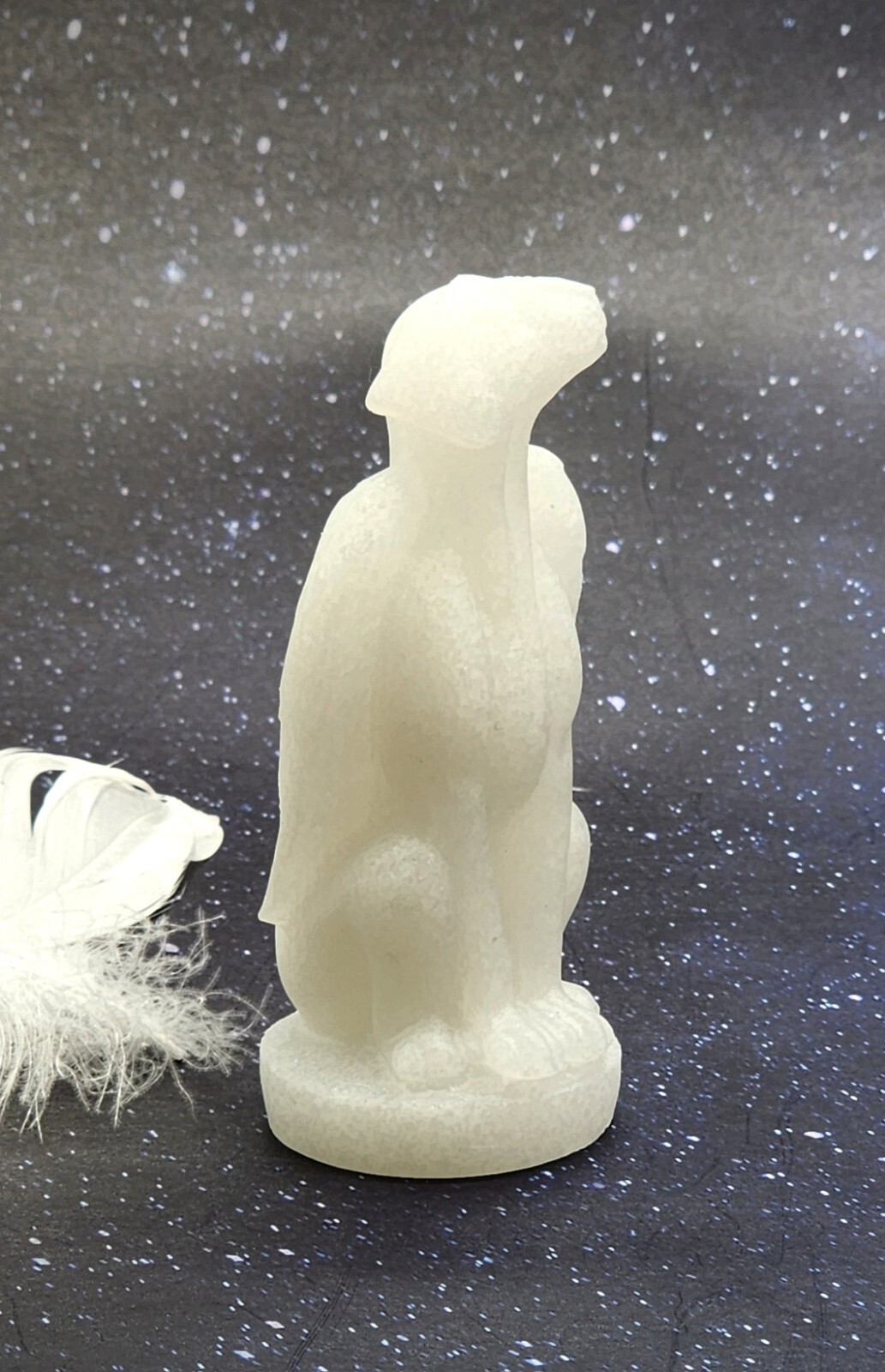 White Jade Winged Angel Dog Pet Memorial, Pet Loss Gift, Gemstone Carving
