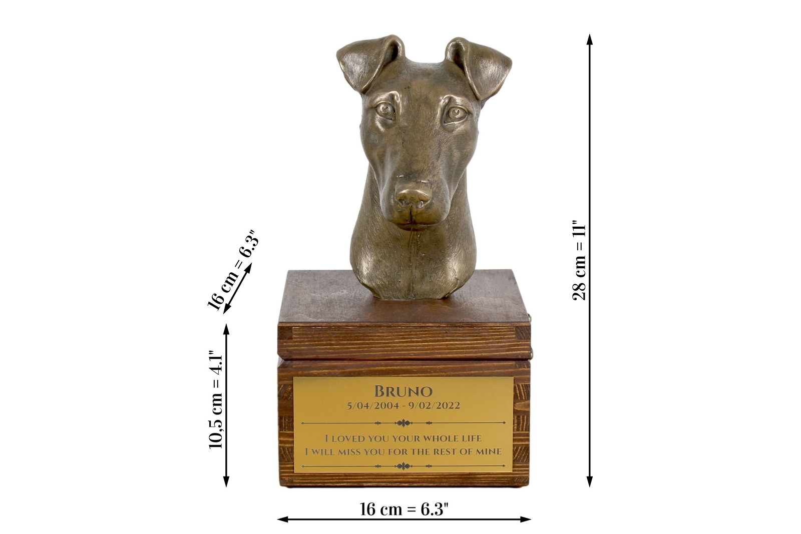 Fox Terrier Smooth Hair Brown Urn Art Dog