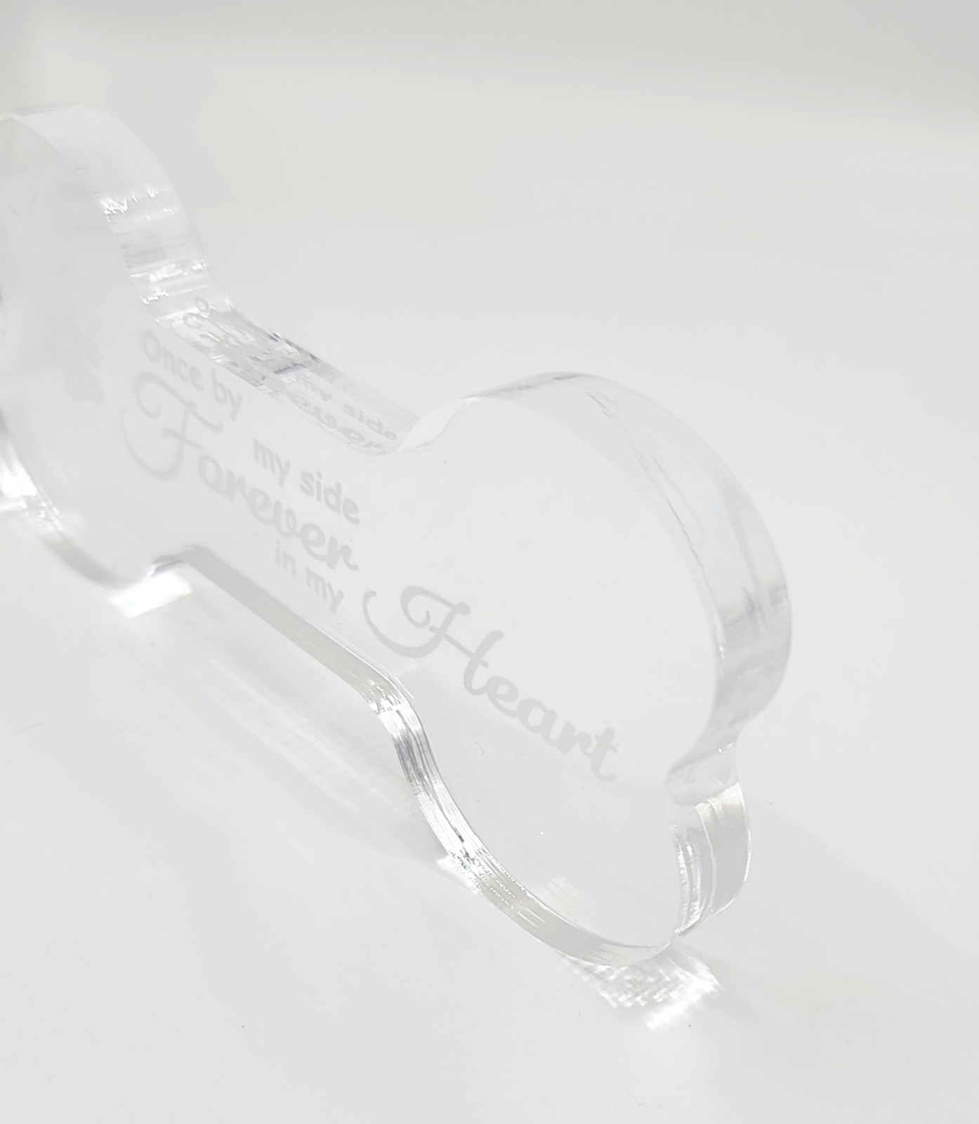 Pet Memorial Plaque Dog Bone Acrylic Keepsake Forever In My Heart Sympathy Gift
