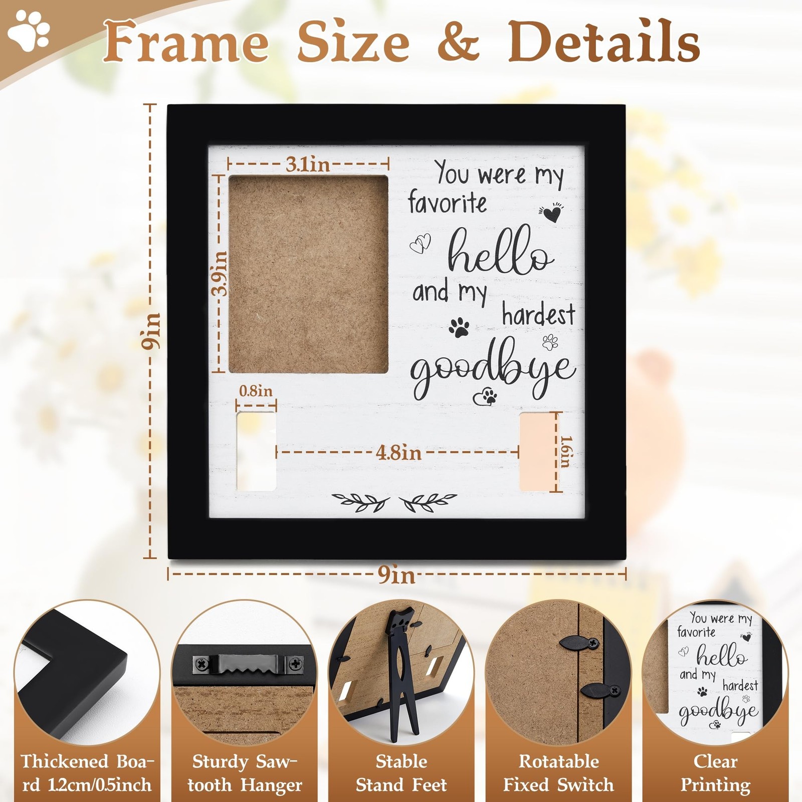 Dog Collar Memorial Frame, Pet Memorial Frame with Collar Holder, Loss of Dog…