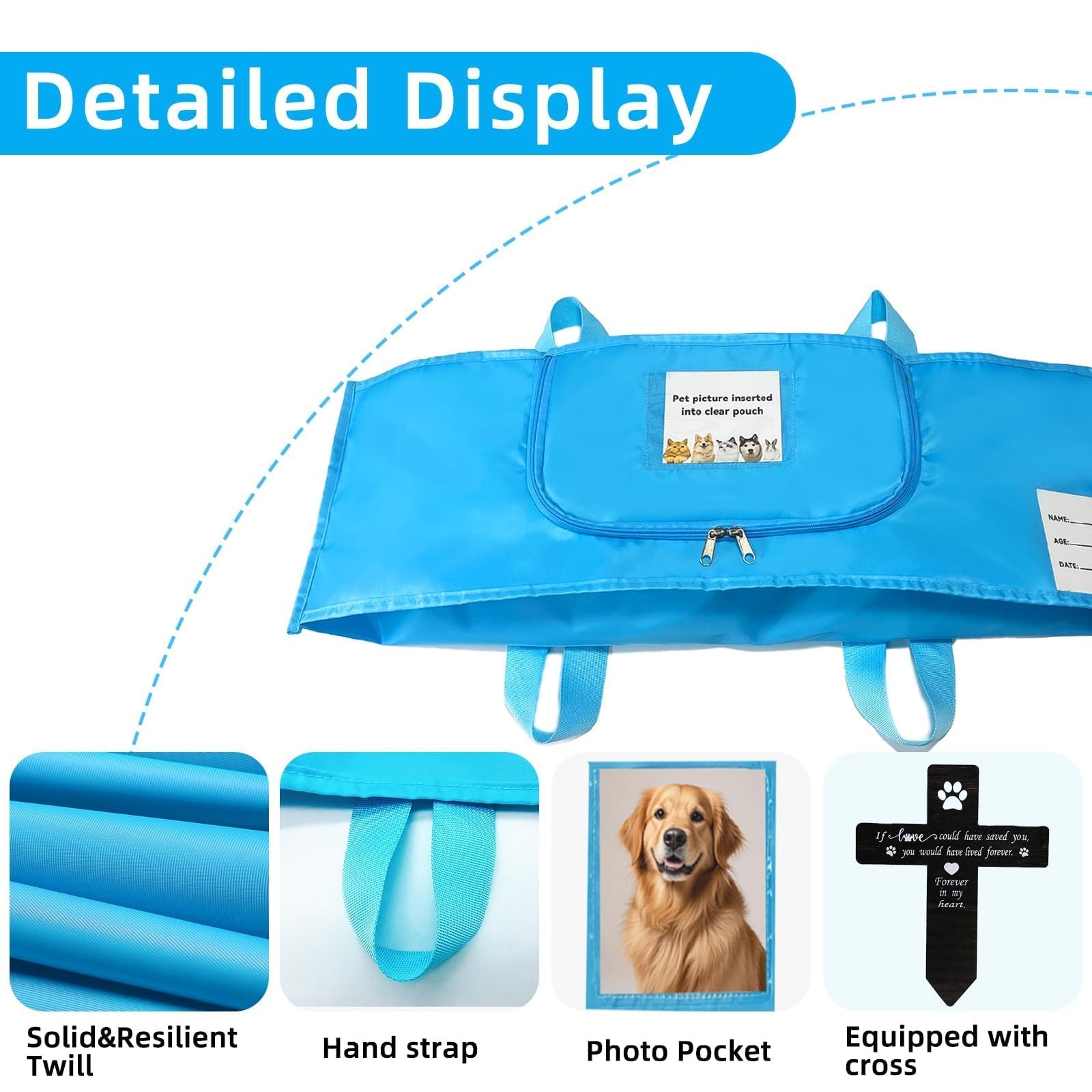 Eco-Friendly Pet Casket Body Bag, Pet Burial Box with Dignity, Dog Casket for Bu