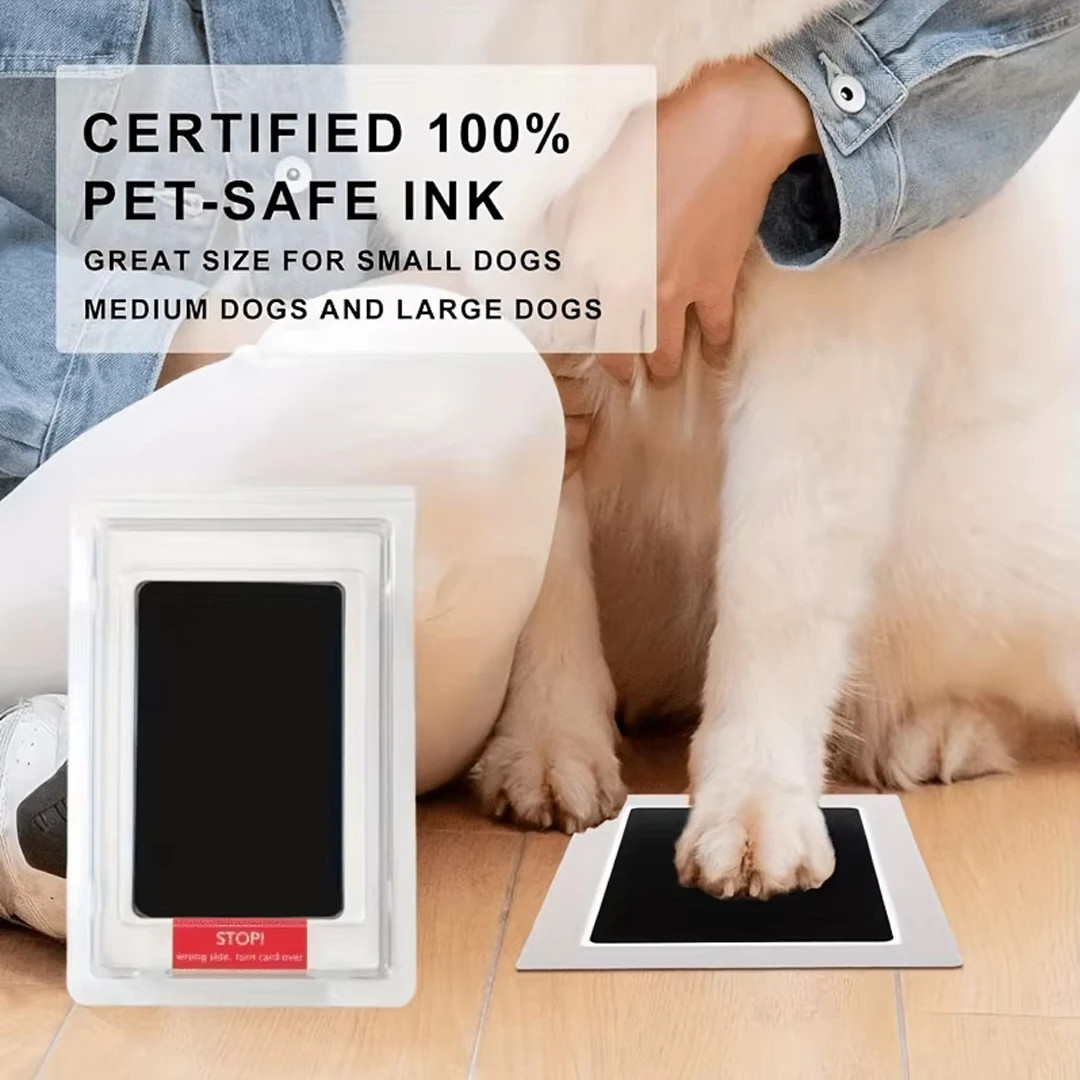 Pet Paw Print Pad for Cats Dogs Quick Dry Black Ink Safe Easy Clean Memory Keeps