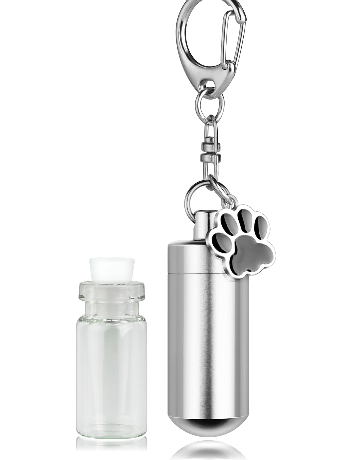 Waterproof Cremation Pet Urns Keychain for Dogs Ashes, Cylinder Cat Dog Urn f…