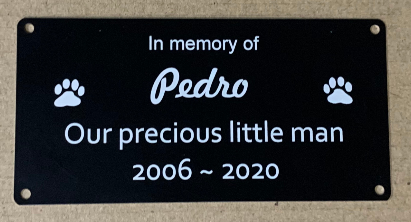 Pet Memorial Plaque (Durablack)