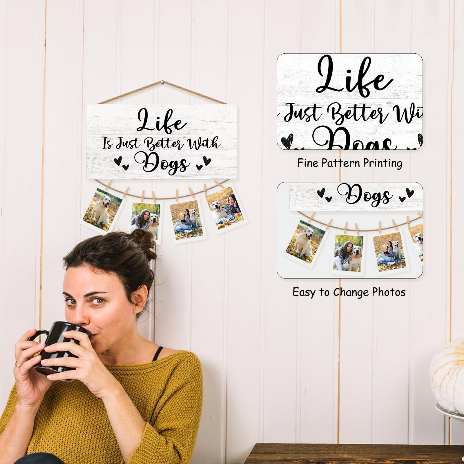 Dogs Grandparents Gifts Picture Frame Photo Holder for Wall, Dog Lovers Gift …