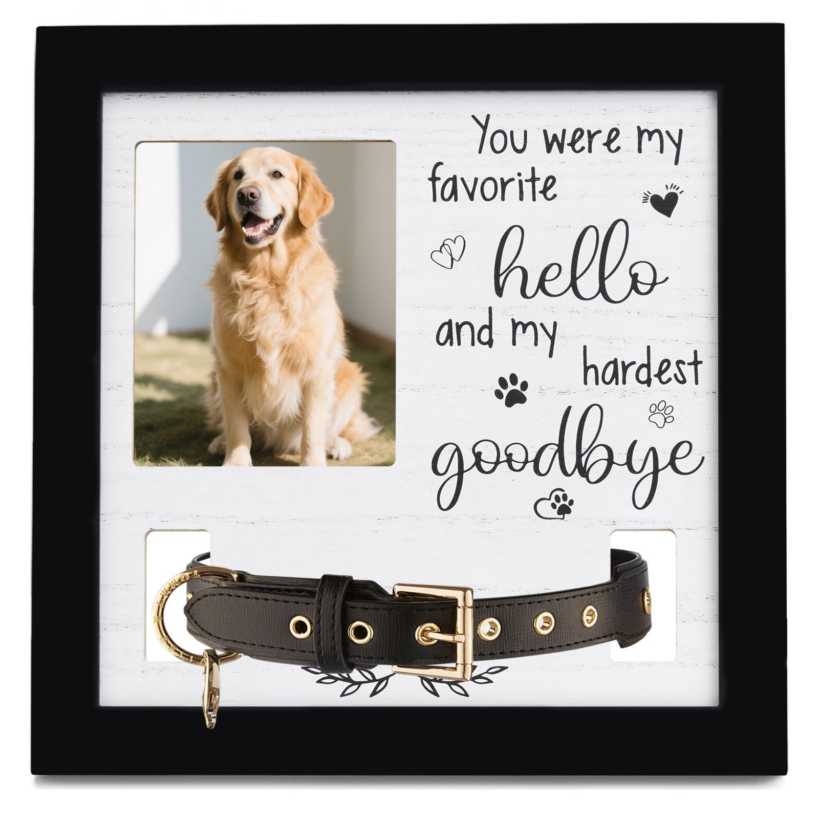 Dog Collar Memorial Frame, Pet Memorial Frame with Collar Holder, Loss of Dog…