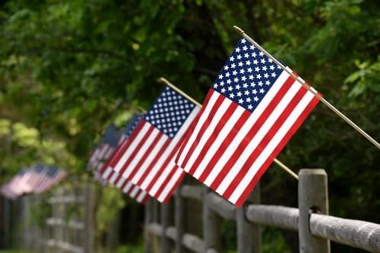12-Pack 12×18″ American Stick Flags – Made in USA, Handheld with 30″ 12 Pack