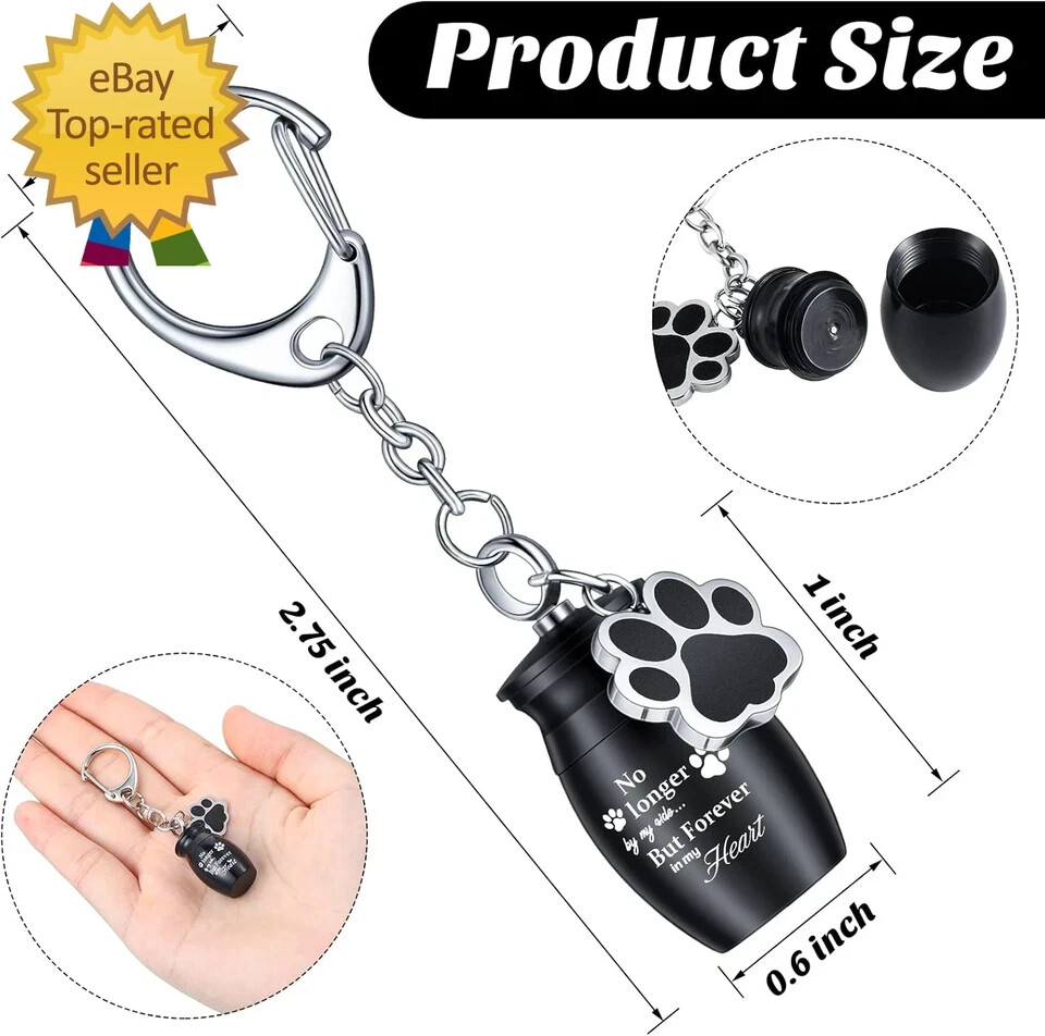 4 Pcs Pet Urns Keychain for Dogs Ashes Keepsake Stainless Steel Small Pet Cremat