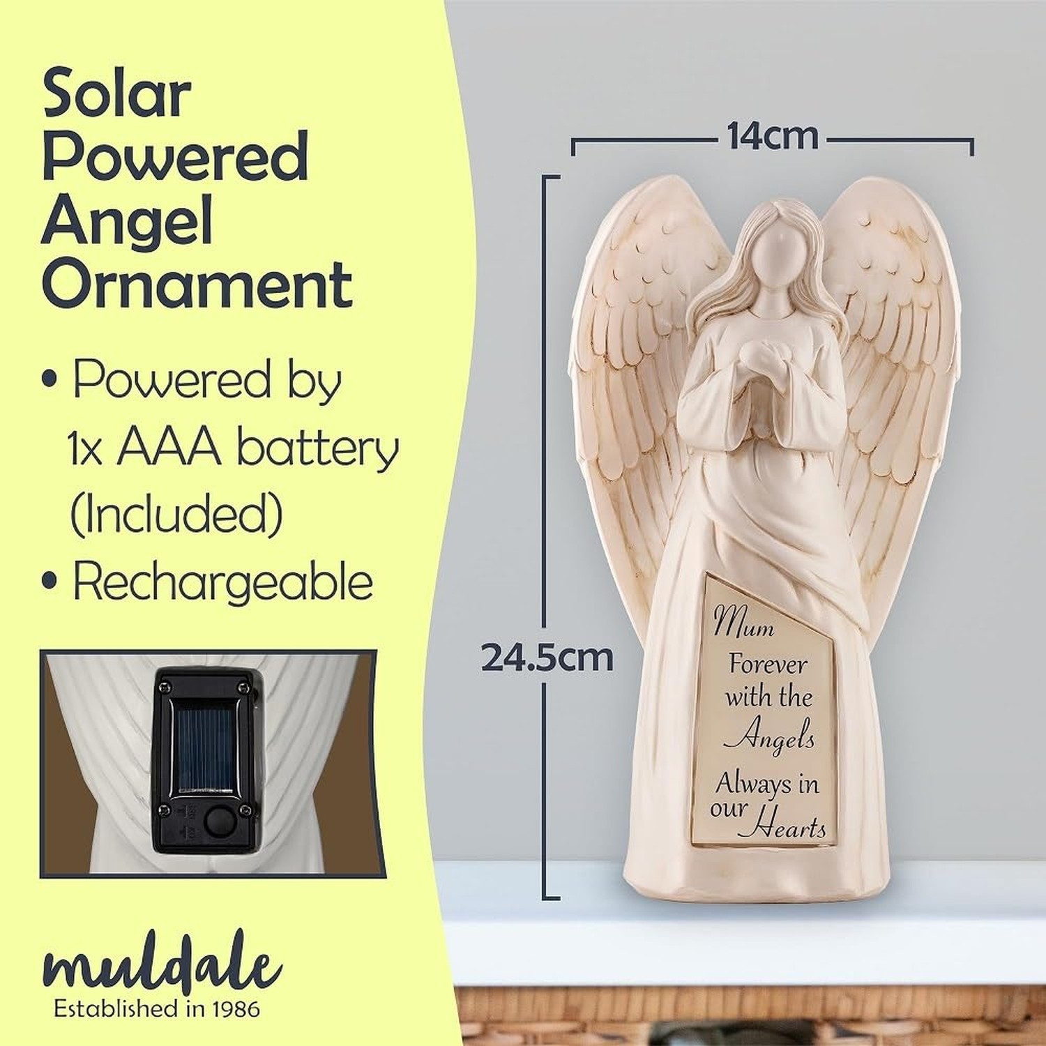 Solar Angel Statue Decoration for Cemetery – Loss of a Mother Sympathy Gifts …