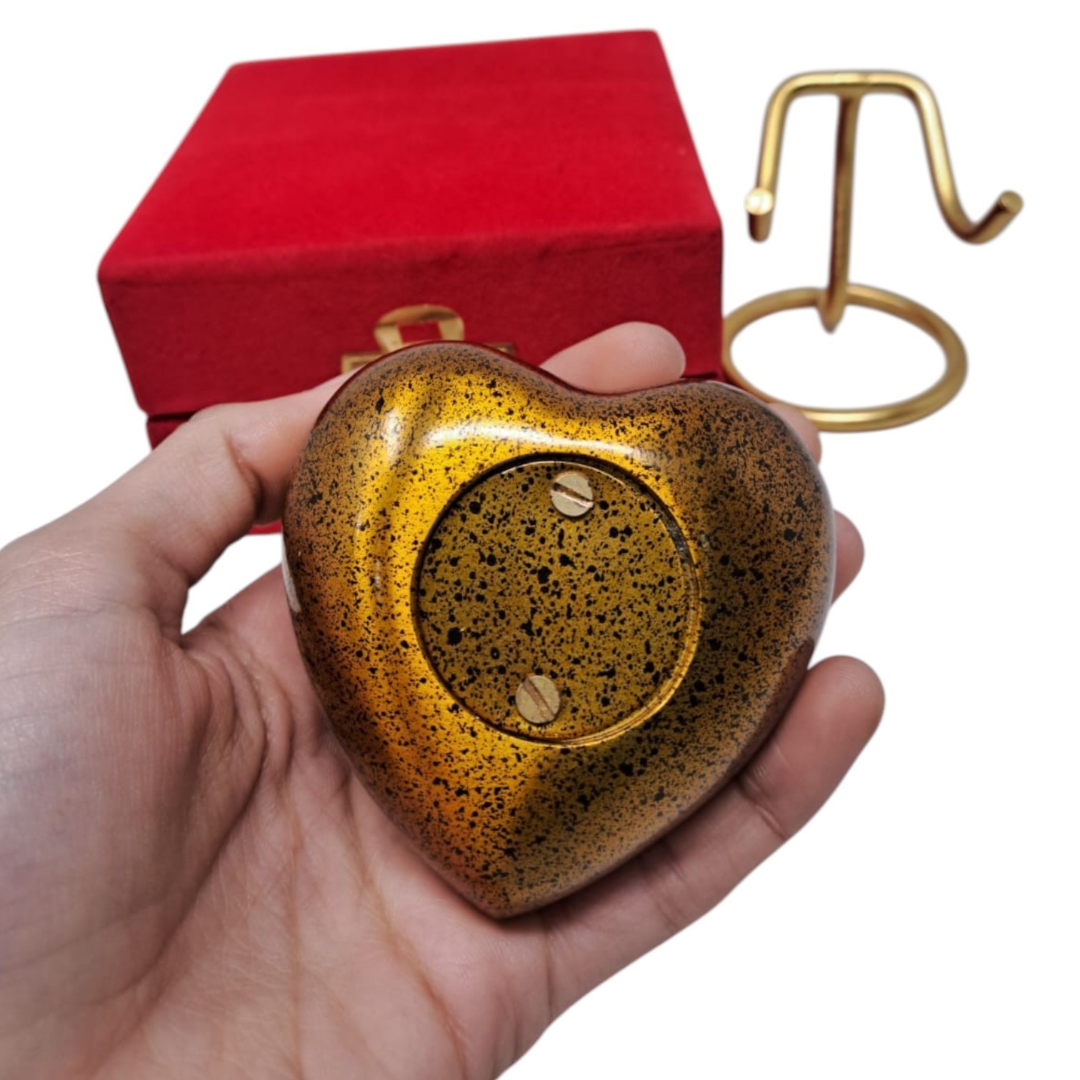 Mini Heart Cremation Keepsake Urn for Ashes with Stand & Box to Honor Loved Ones