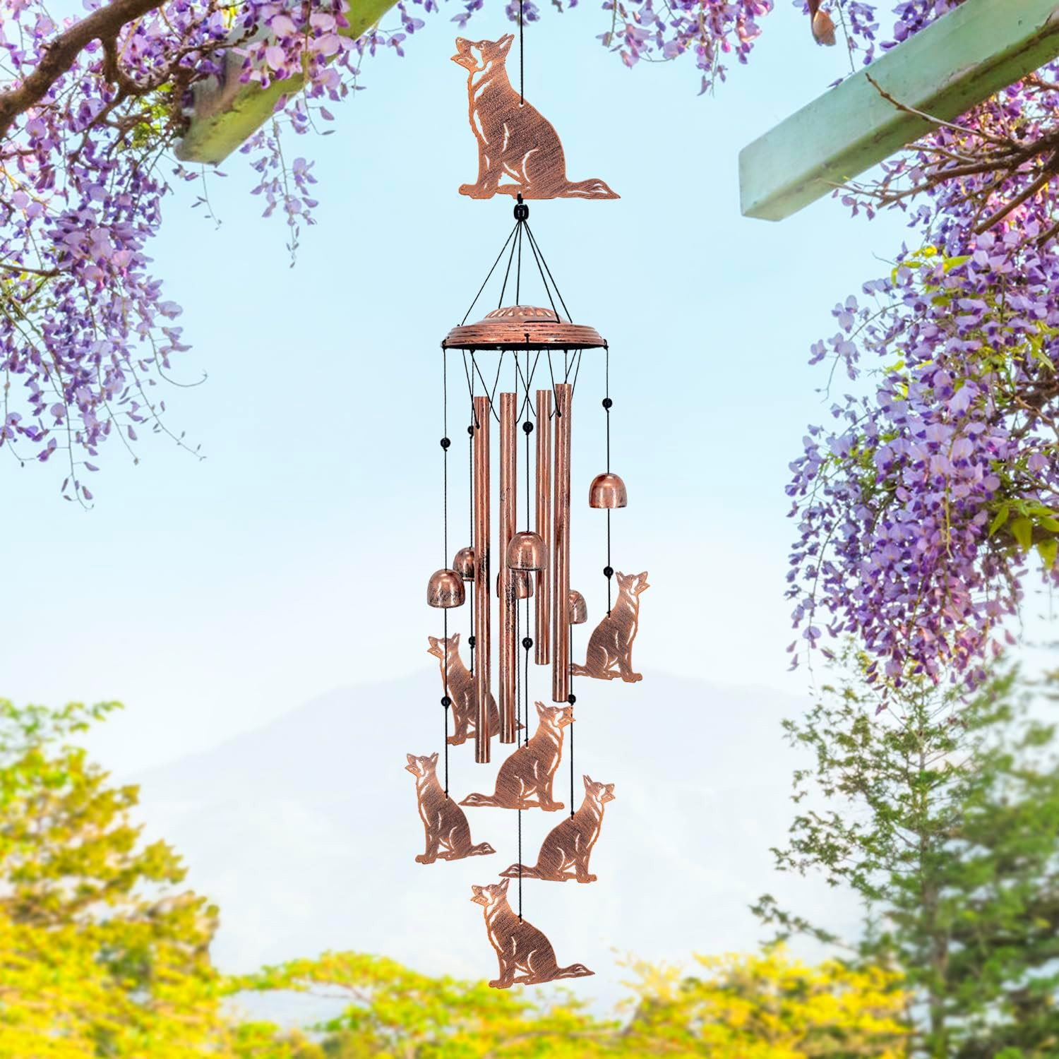 German Shepherd Dog Wind Chimes for Outside,Dog Gifts for Women Men/Memorial/Sym