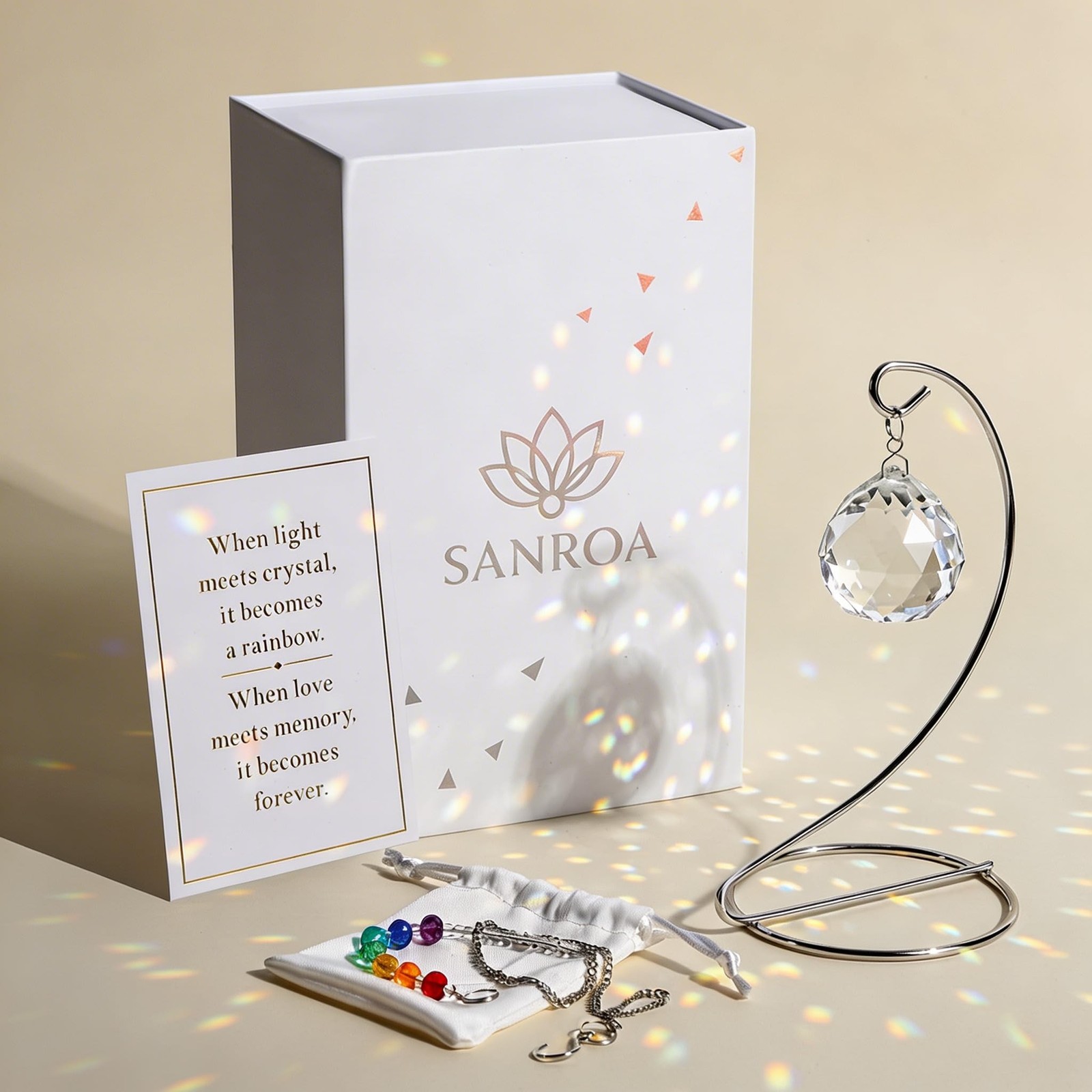 Memorial Crystal Suncatcher with Stand – Sympathy Gift for Loss of Loved O